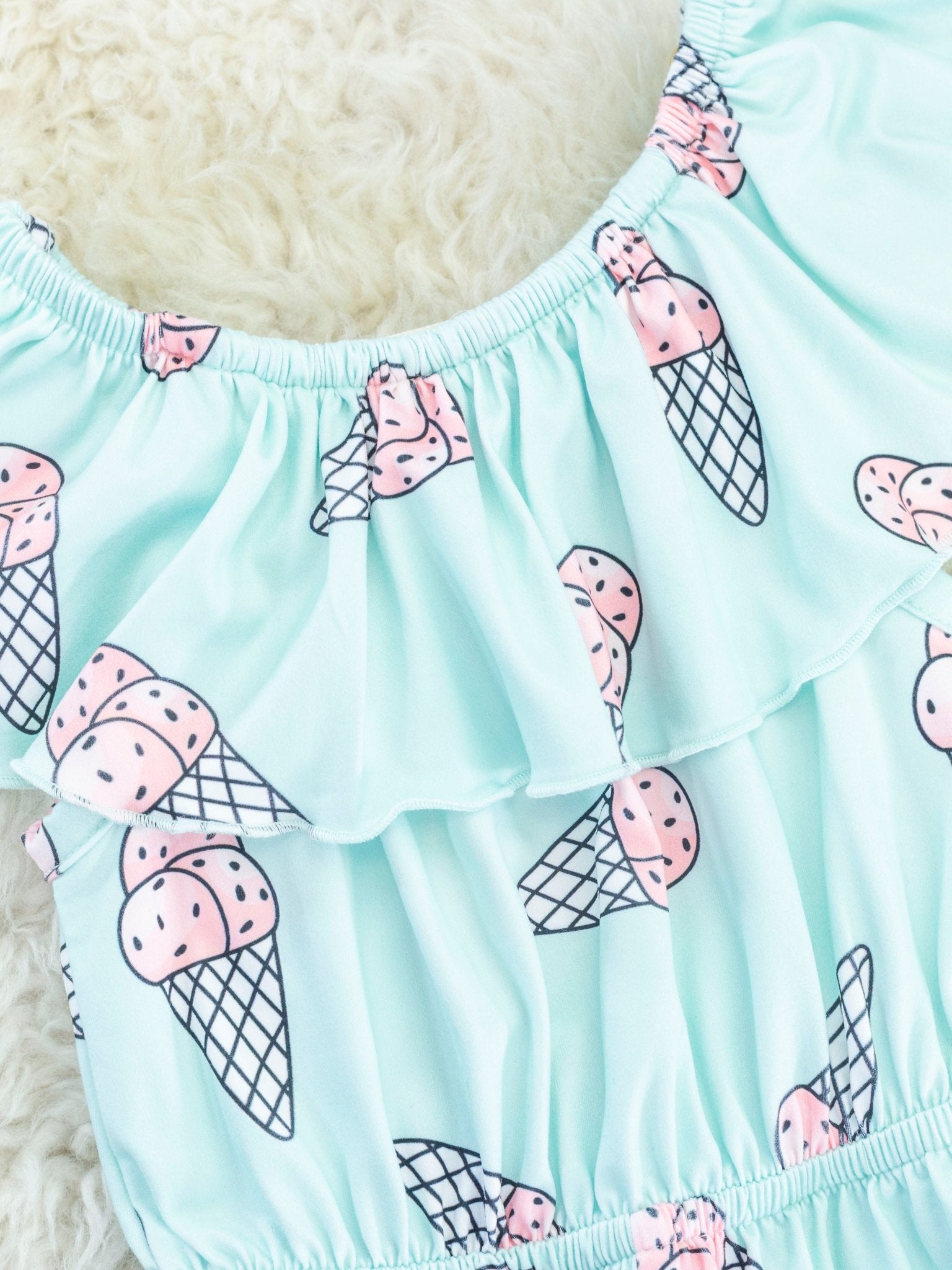 Mint Ice Cream Ruffle Jumpsuit - Marie Nicole Clothing