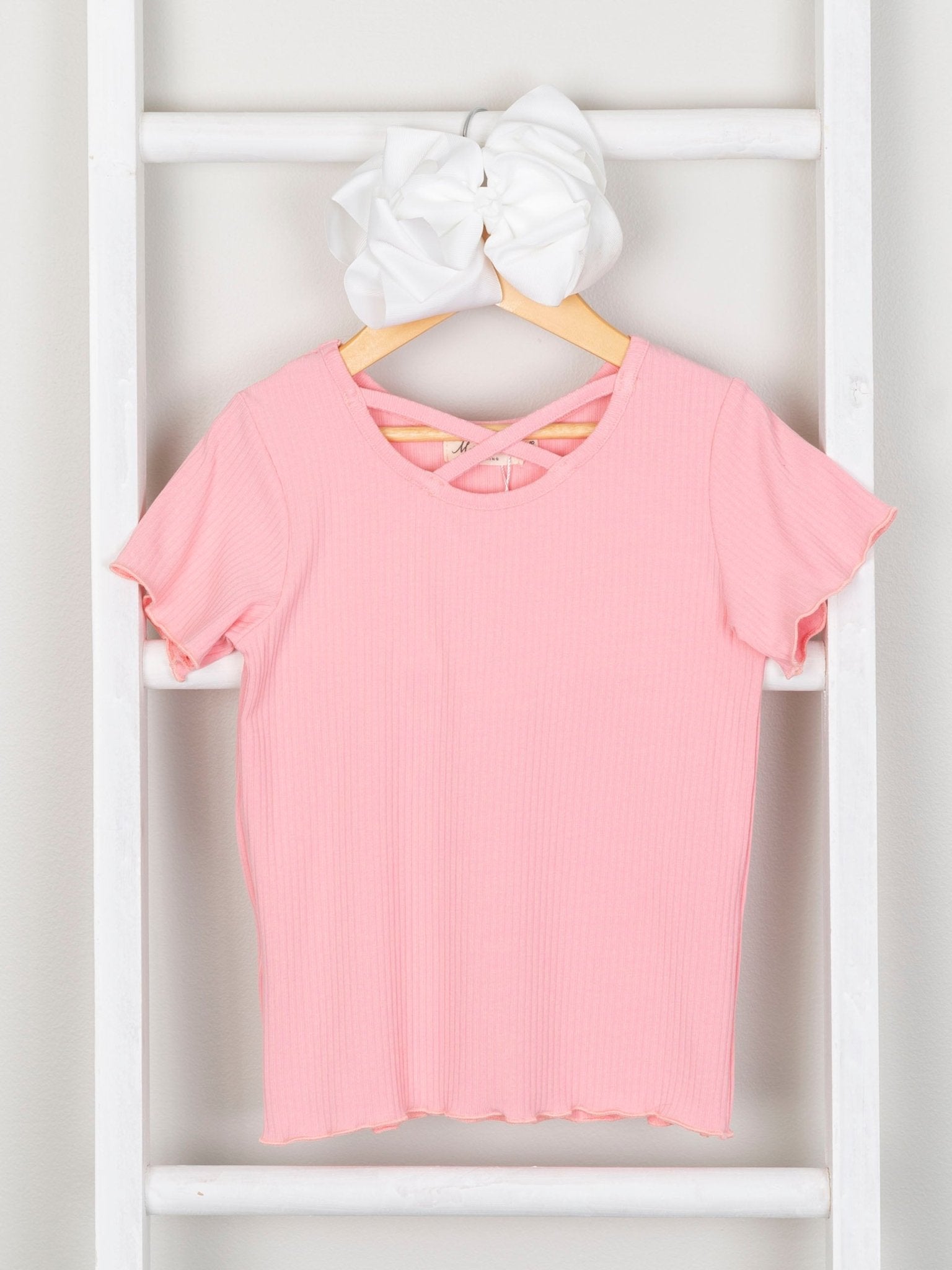 Pink Criss Cross Top - Marie Nicole Clothing