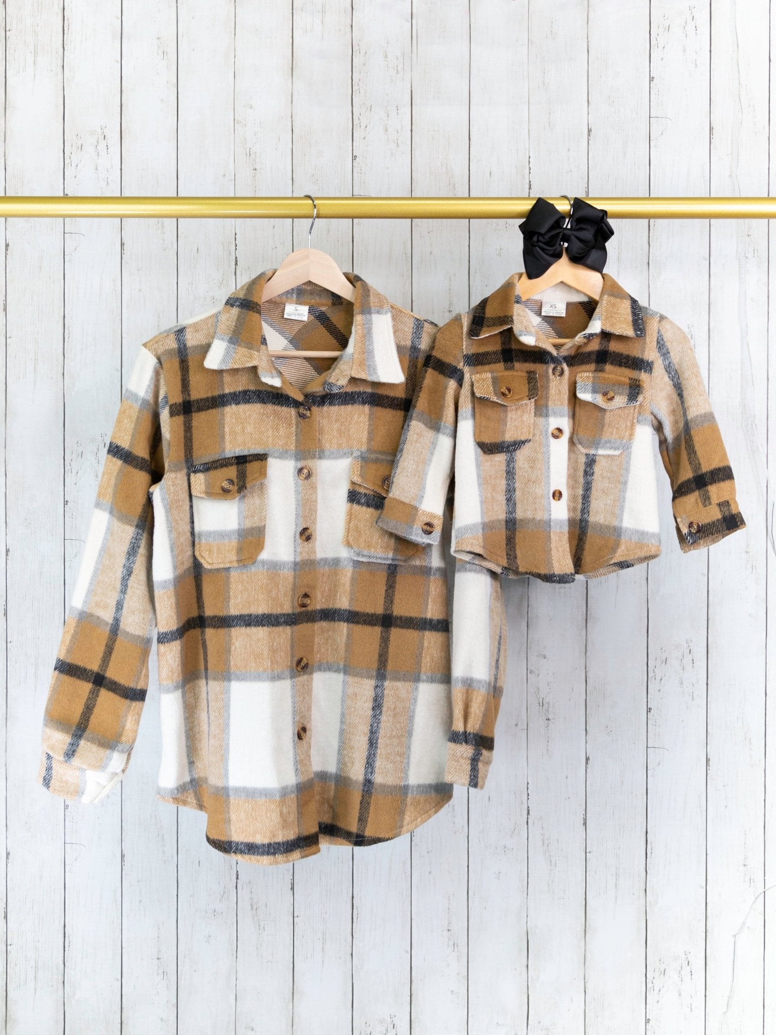Mom & Me Brown & Cream Flannel - Marie Nicole Clothing