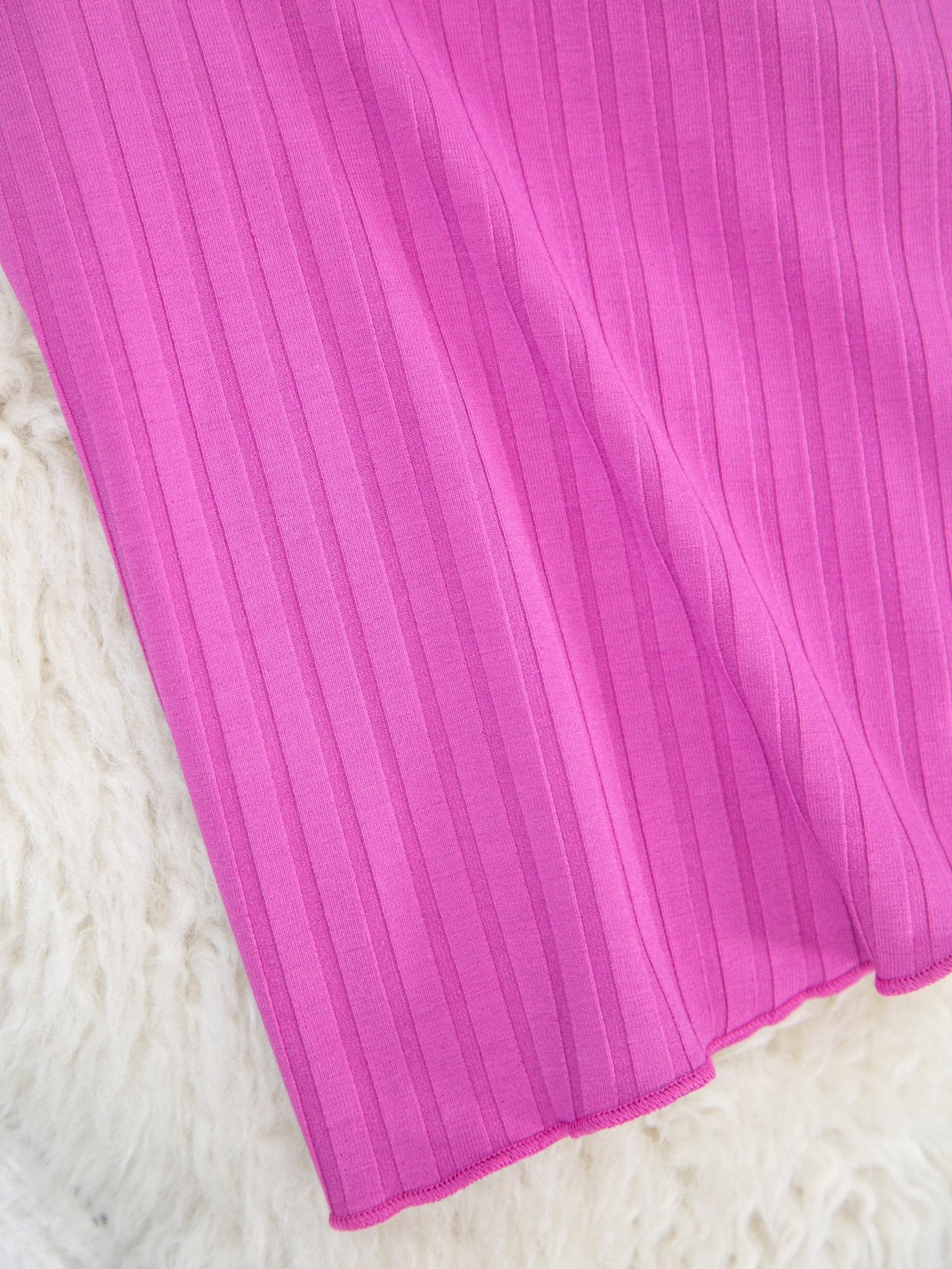 Ribbed Fuchsia Bell Bottoms - Marie Nicole Clothing