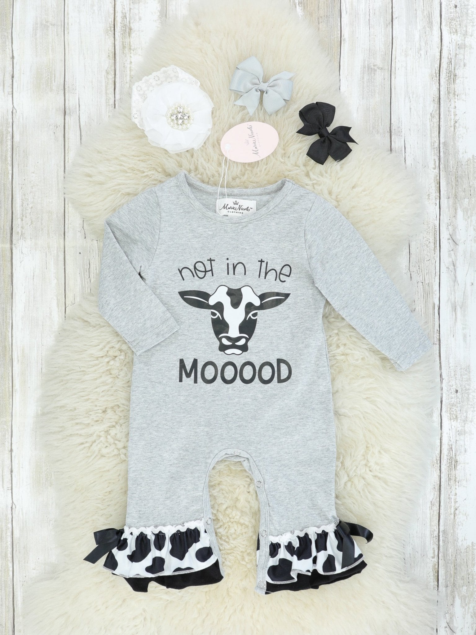 Not In The Mood Ruffle Romper - Marie Nicole Clothing