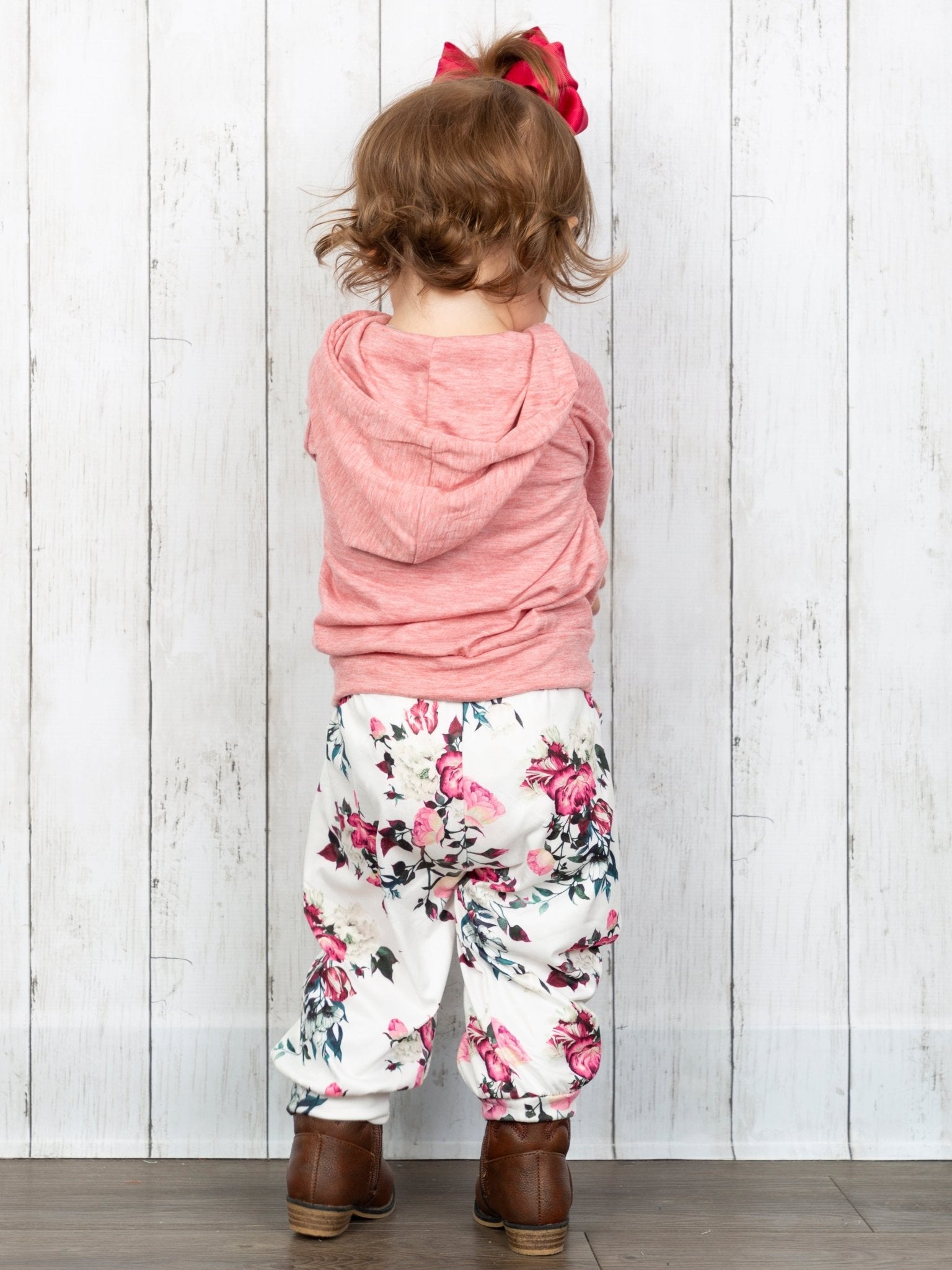 Pink Hoodie & Floral Joggers Outfit - Marie Nicole Clothing