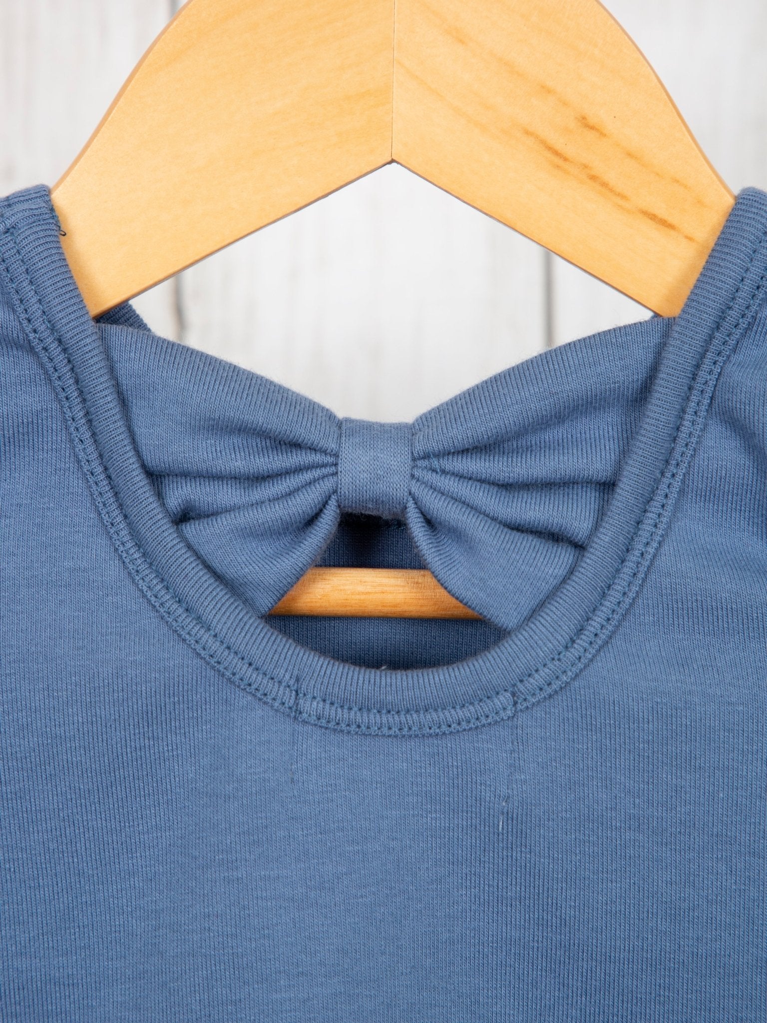 Cotton Bow Back Button Ruffle Sleeve Peplum Top - Multiple Colors - Marie Nicole Clothing