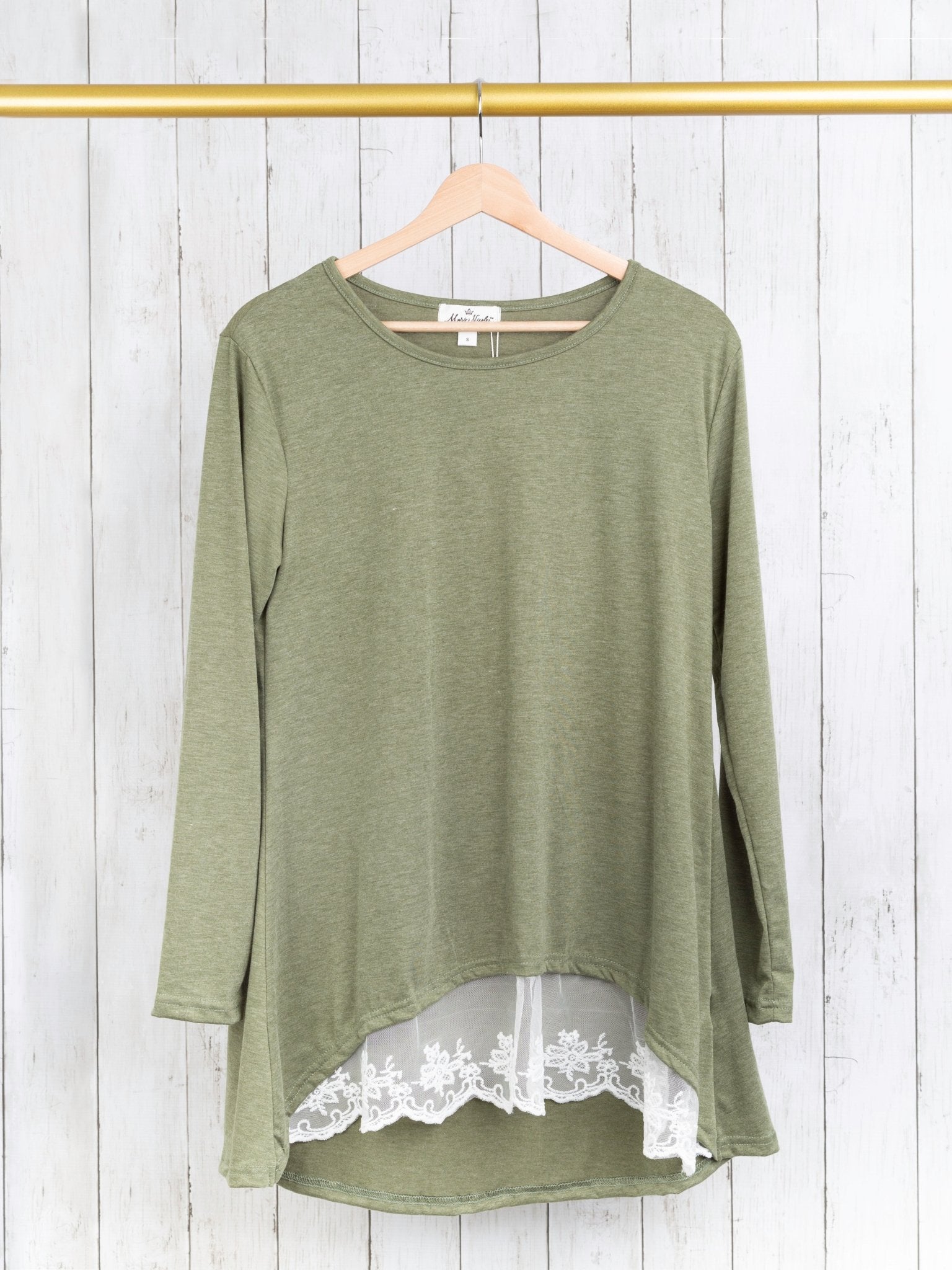 Mom & Me Olive Green Lace Swing Top - Marie Nicole Clothing