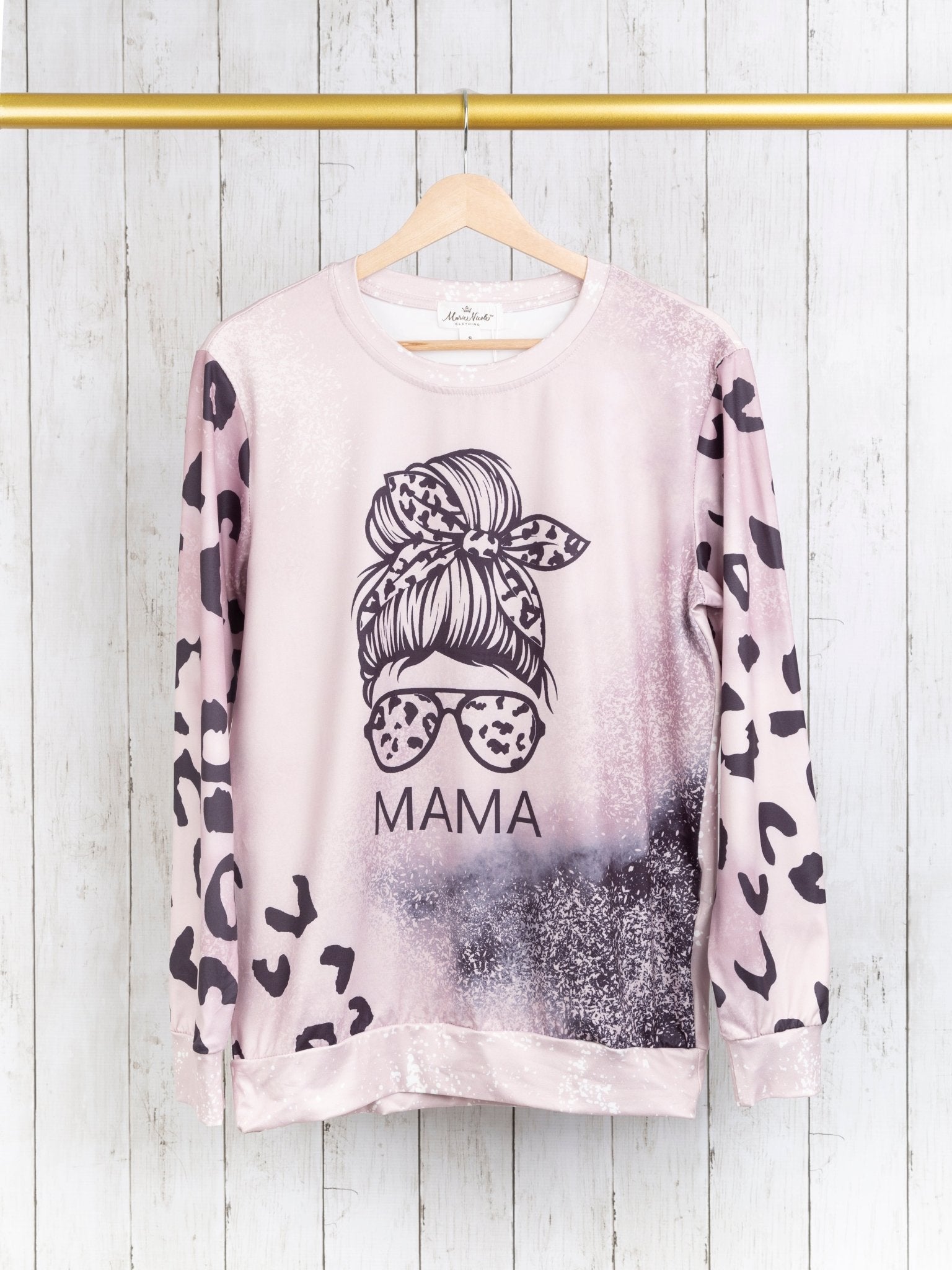 Mama & Mini Soft Pink Leopard Pullover - Marie Nicole Clothing