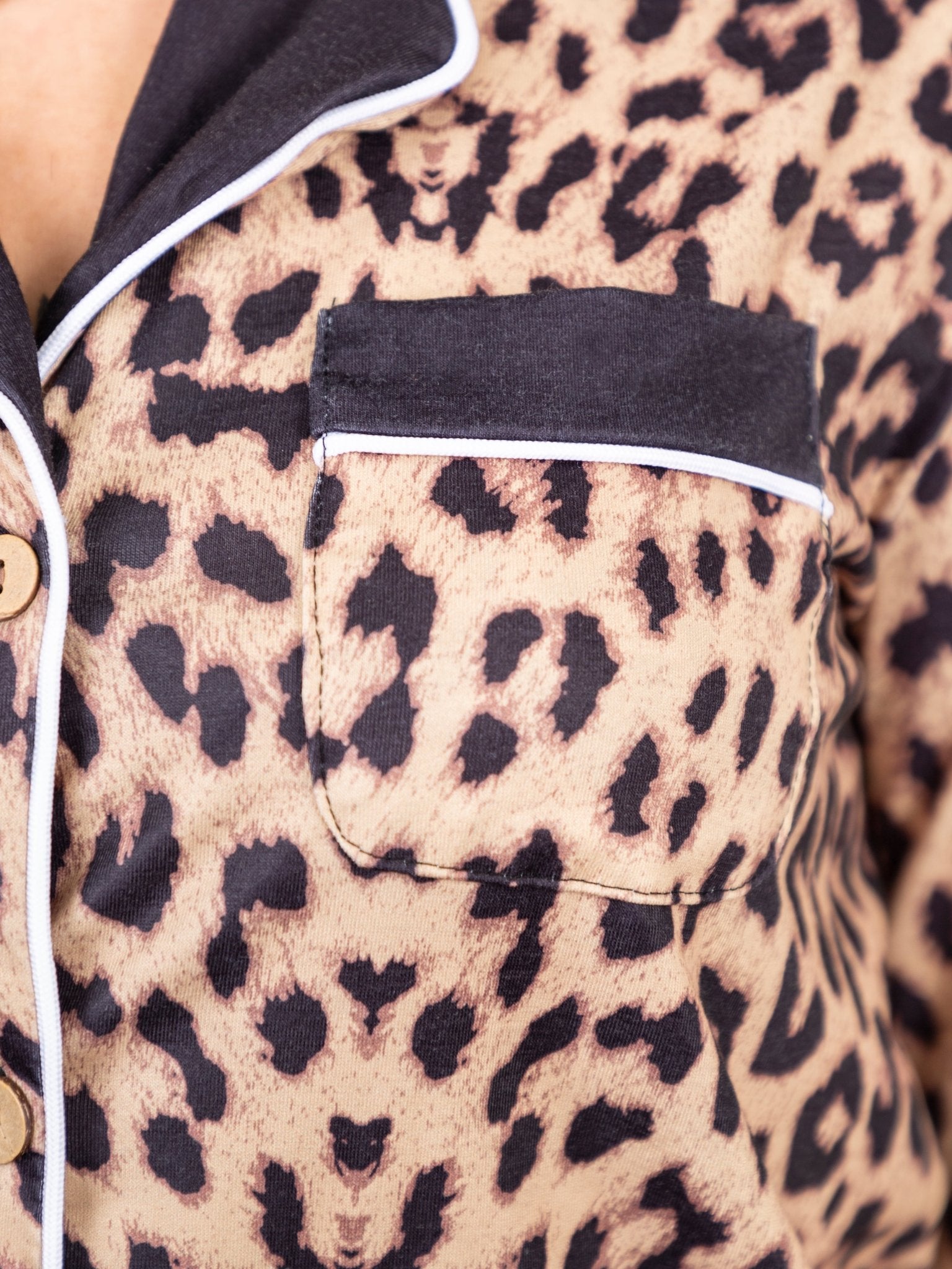 Mom & Me Leopard Print Pocket Pajama Set - Marie Nicole Clothing