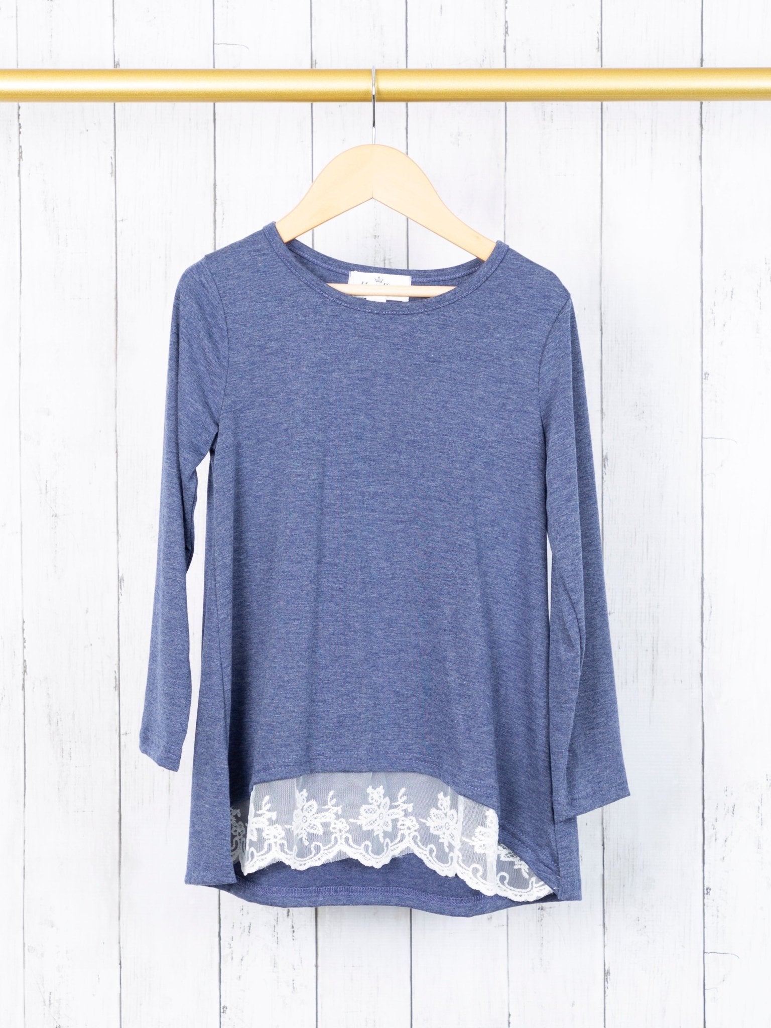 Mom & Me Navy Blue Lace Swing Top - Marie Nicole Clothing