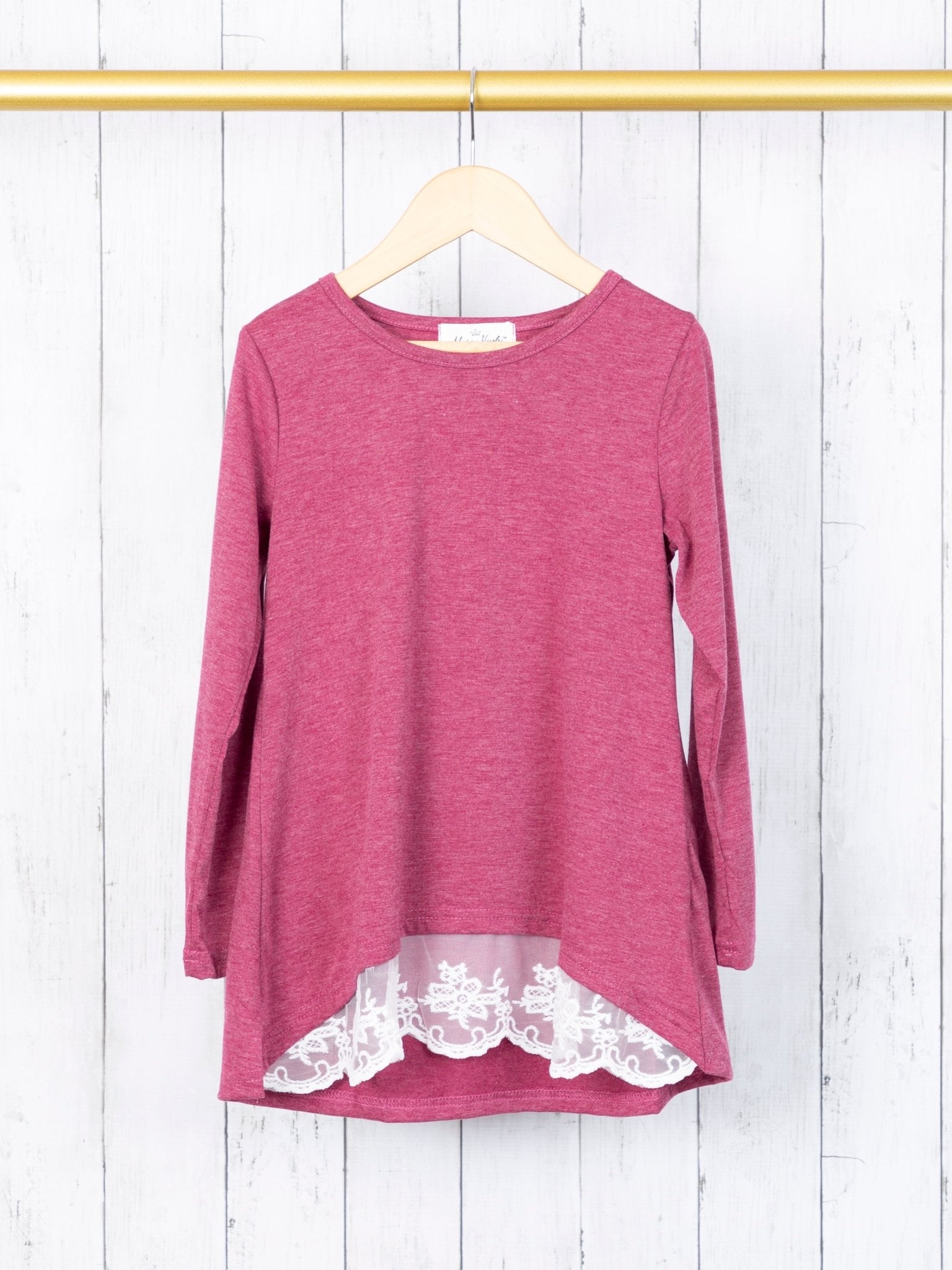 Mom & Me Burgundy Lace Swing Top - Marie Nicole Clothing
