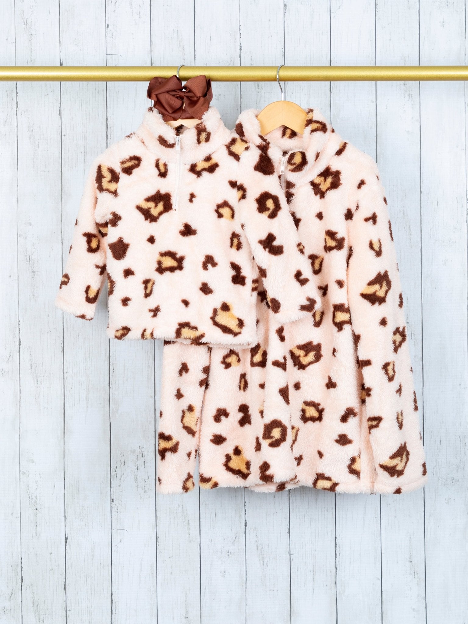 Mom & Me Pink Leopard Sherpa - Marie Nicole Clothing