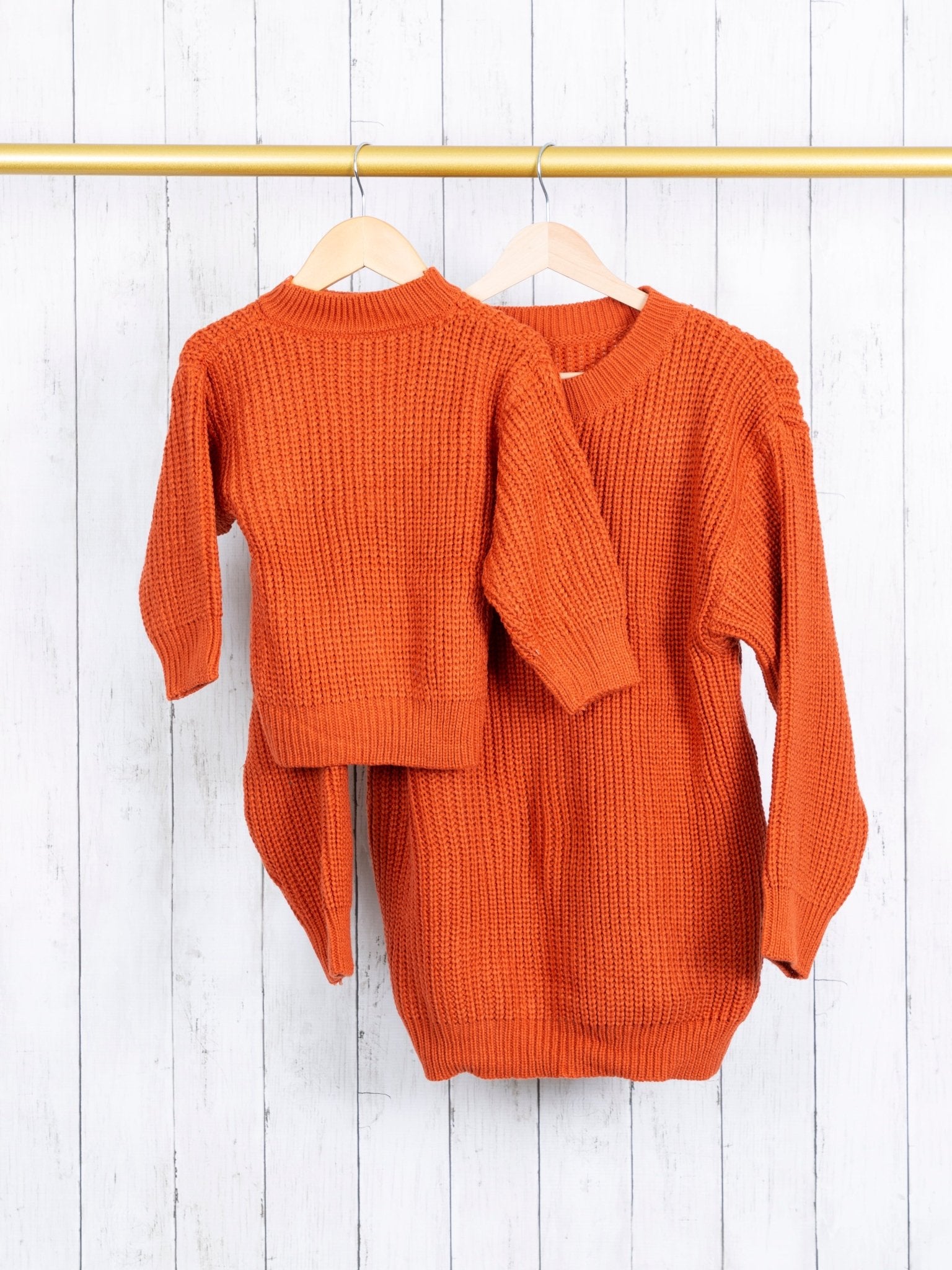 Mom & Me Burnt Orange Sweater - Marie Nicole Clothing