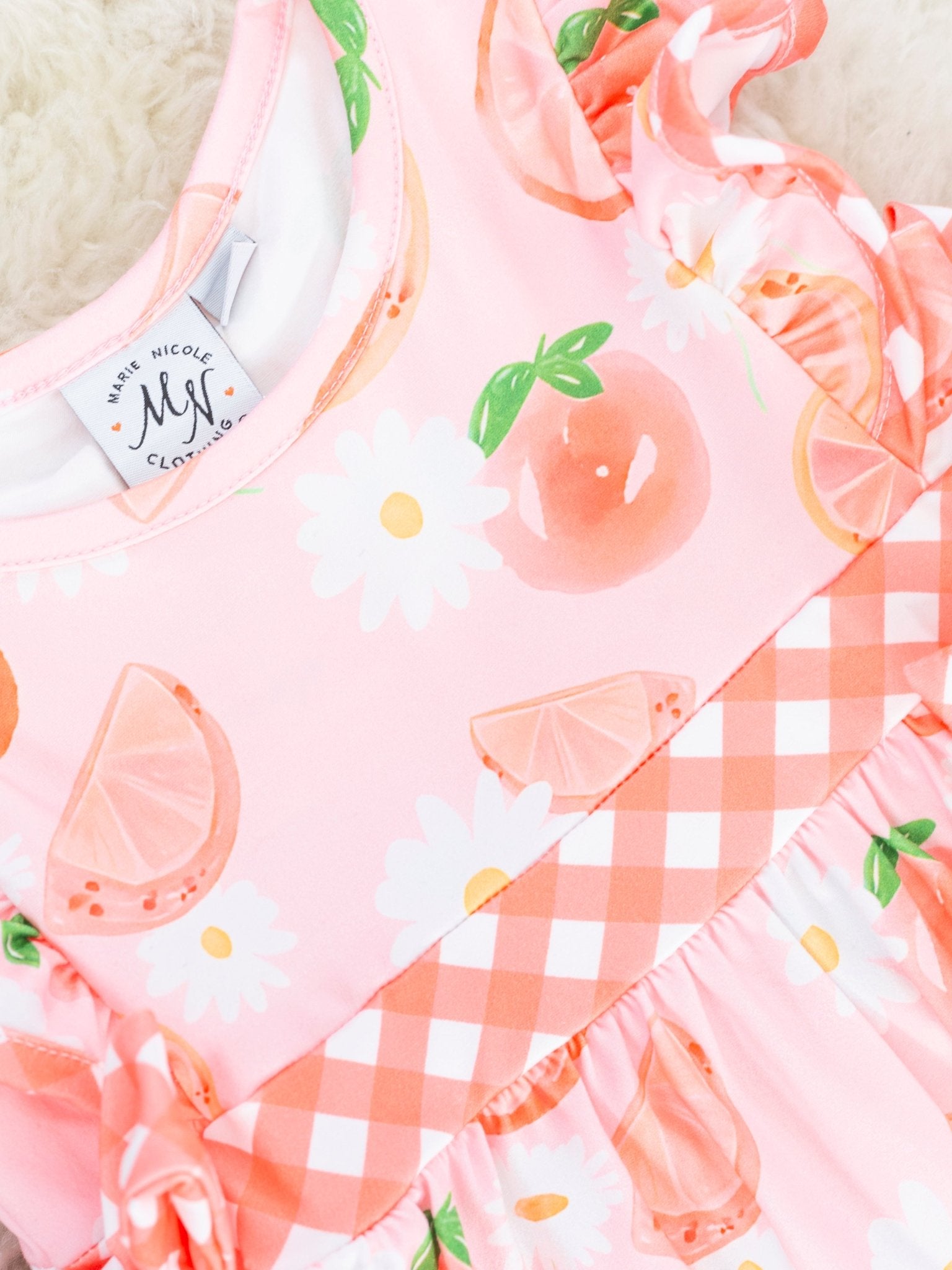 Grapefruit & Daisy Ruffle Outfit - Marie Nicole Clothing