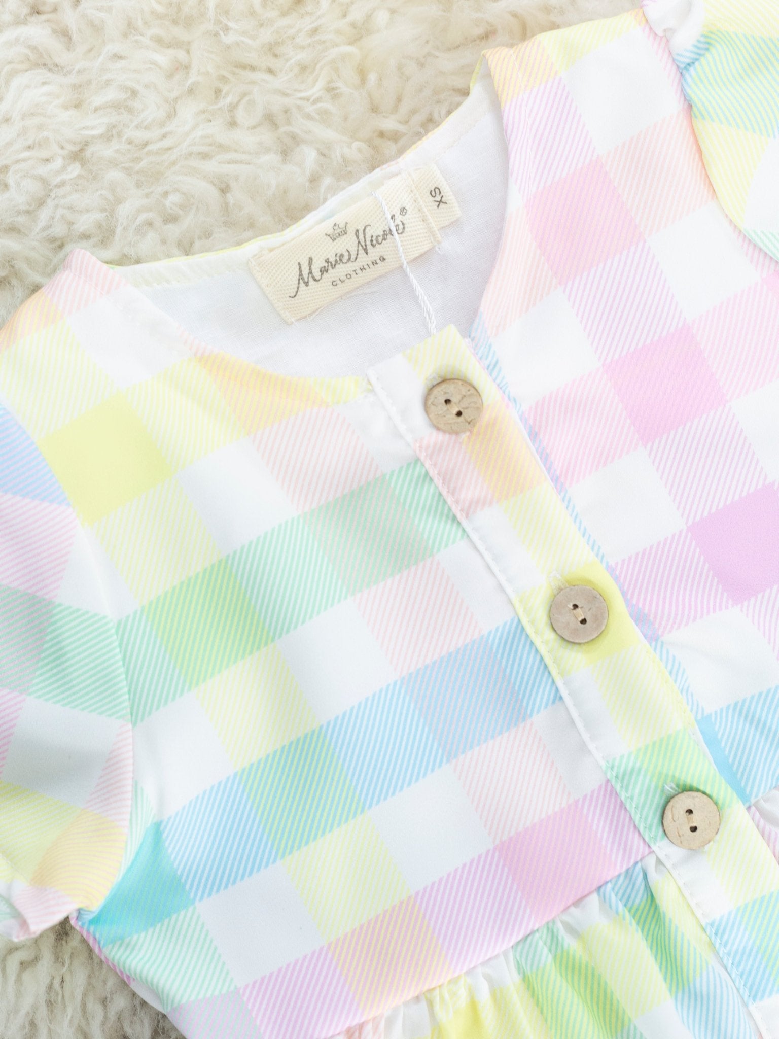 Pastel Gingham Pocket Dress - Marie Nicole Clothing