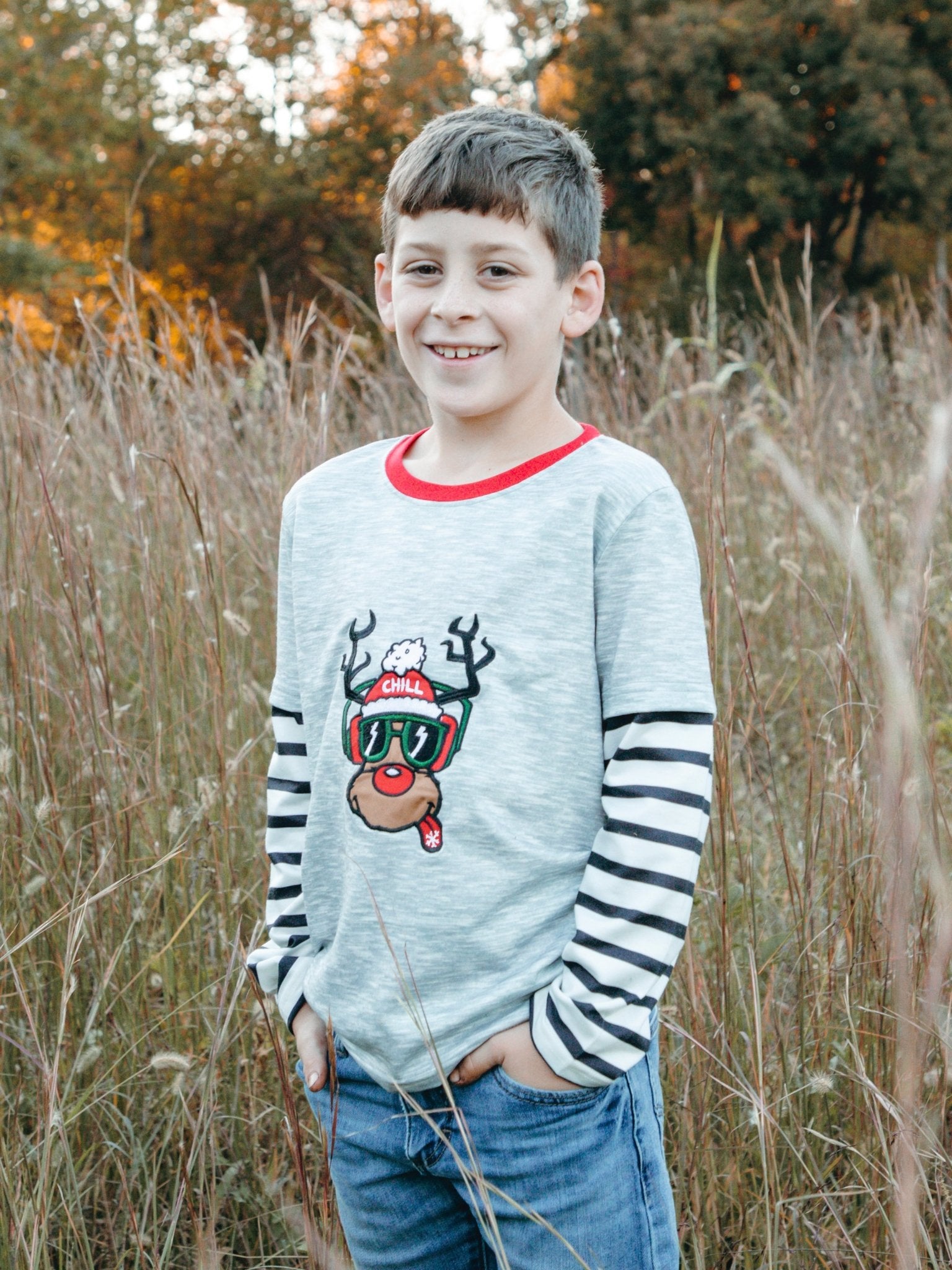 Chill Reindeer Layered Shirt - Marie Nicole Clothing