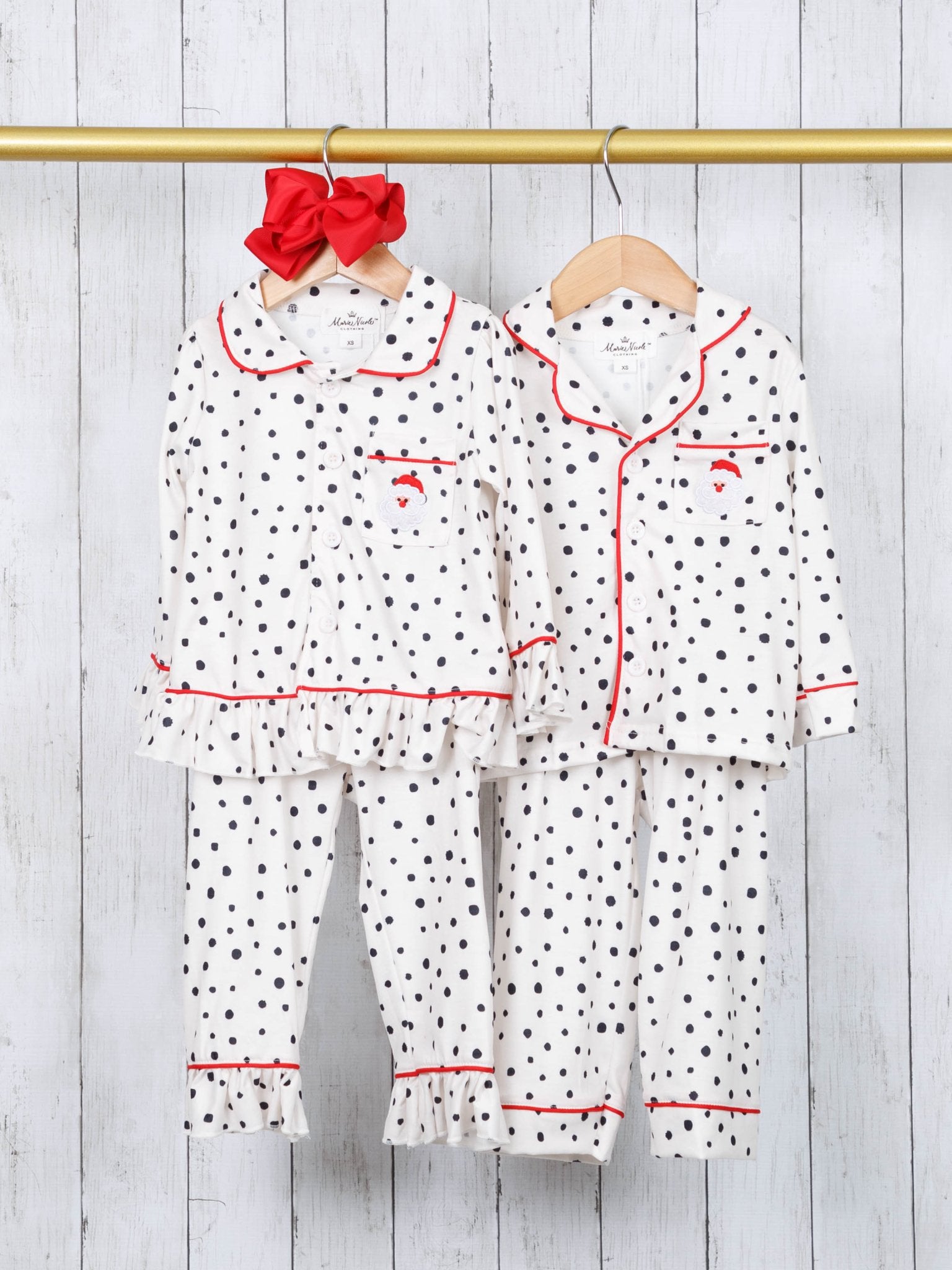Dalmatian Santa Pocket Pajamas - Boys & Girls - Marie Nicole Clothing