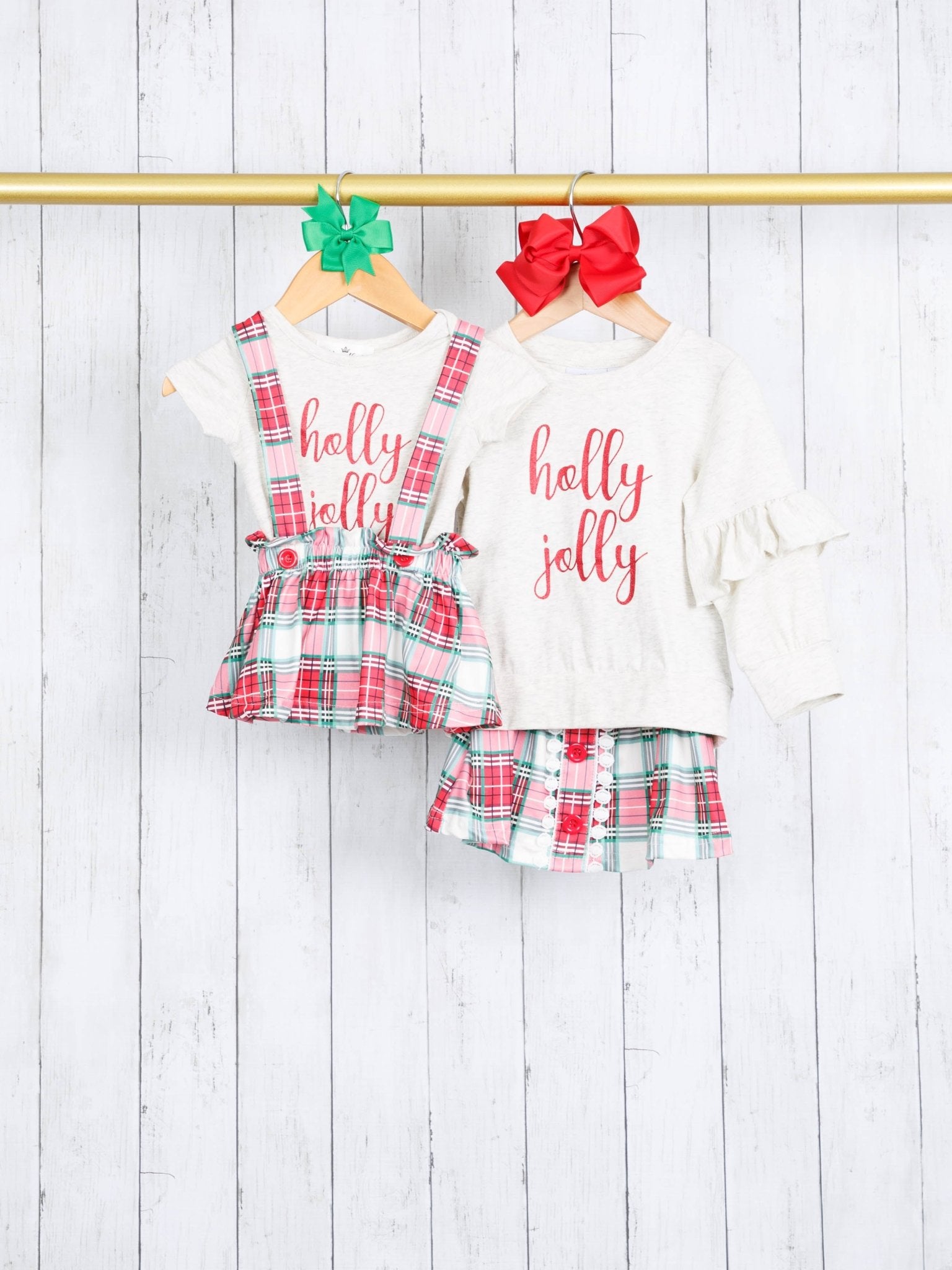 "Holly Jolly" Plaid Outfit - Marie Nicole Clothing