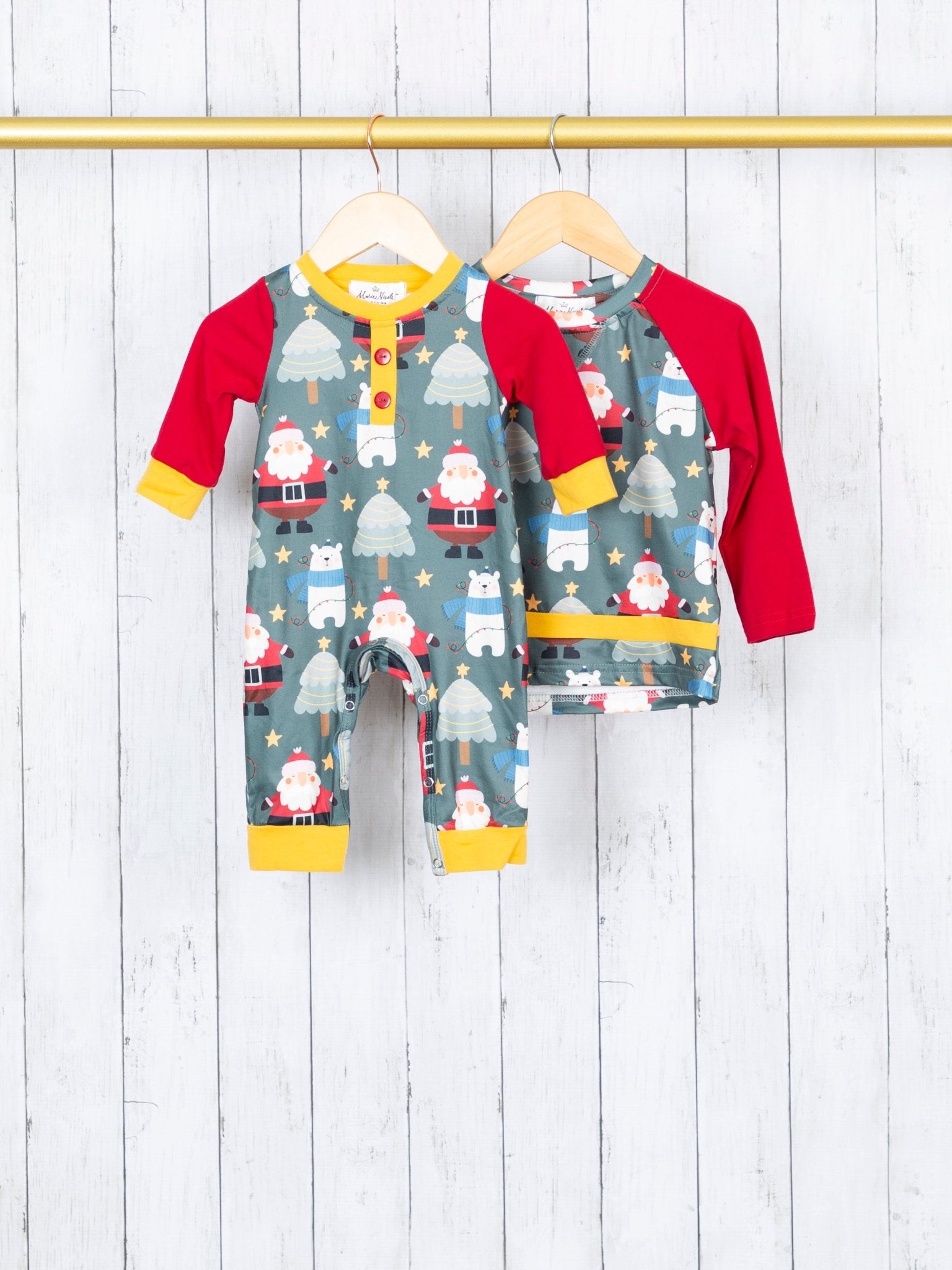 Green Santa Shirt - Marie Nicole Clothing