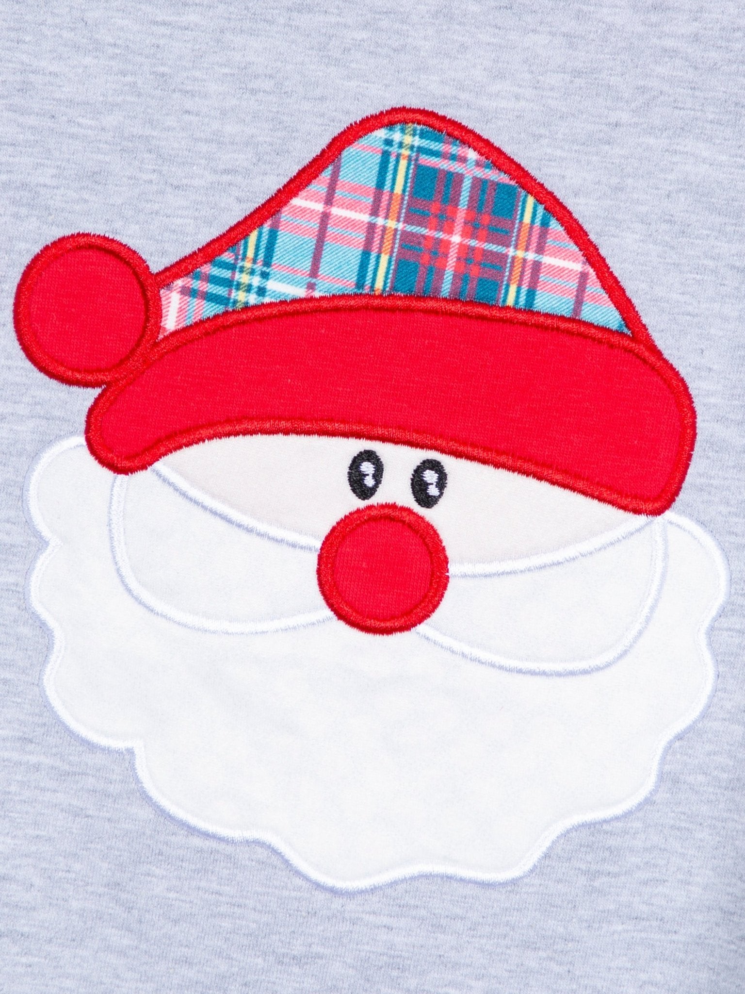 Blue Plaid Santa Raglan Shirt - Marie Nicole Clothing