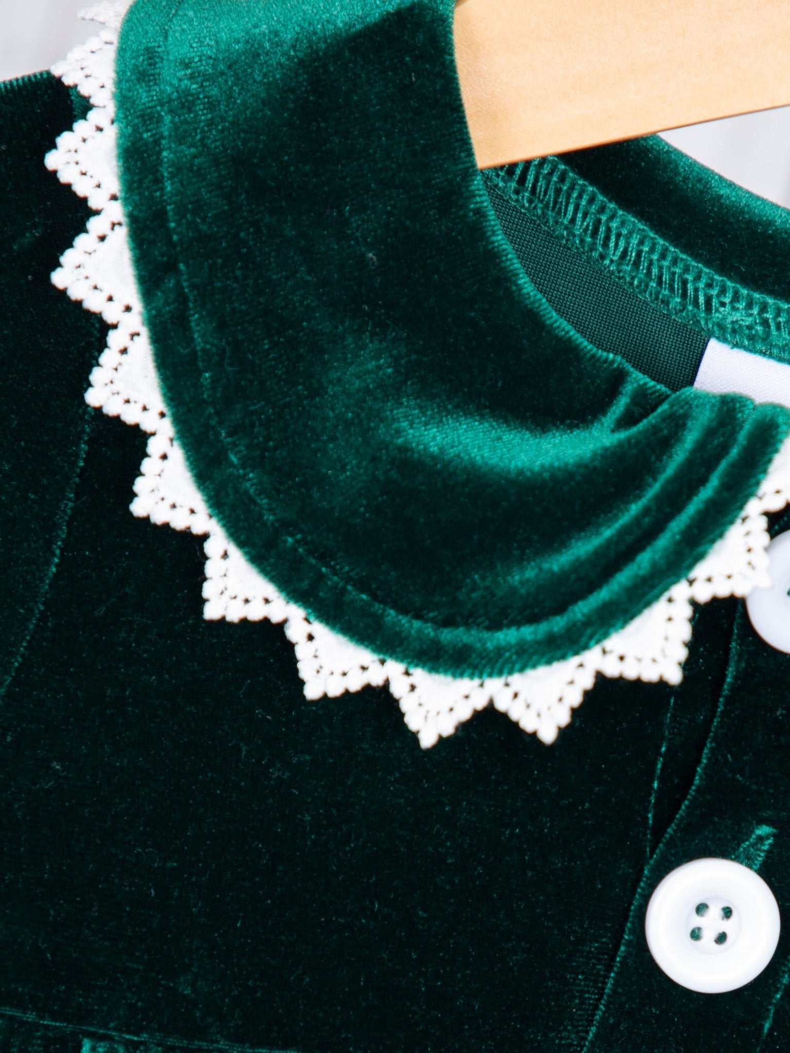 Emerald Velvet Ruffle Dress - Marie Nicole Clothing