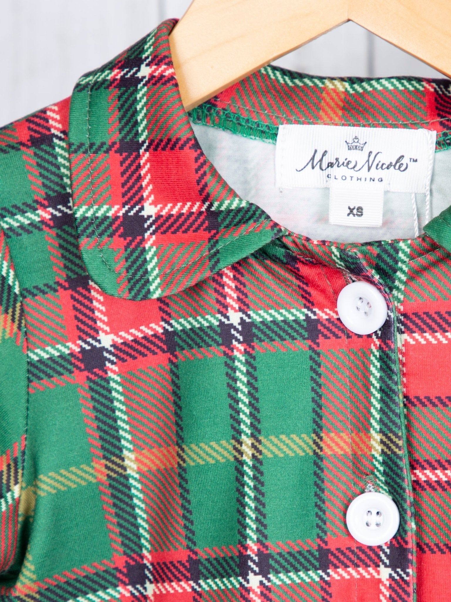 Green & Red Plaid Pajamas - Marie Nicole Clothing
