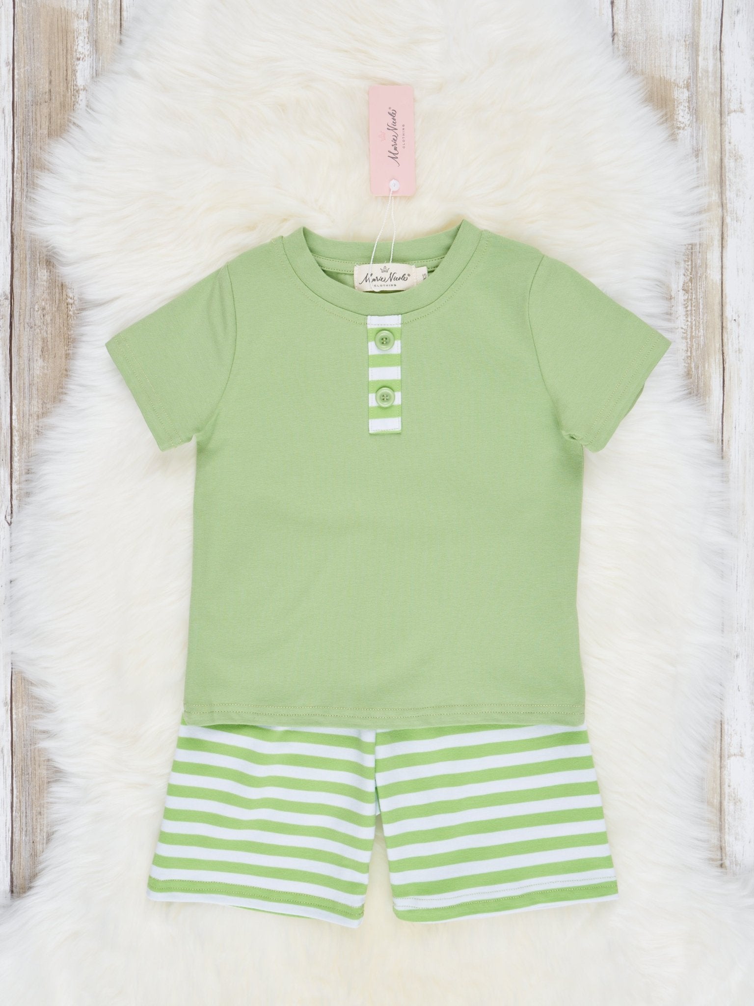 Lime Striped Outfit - Marie Nicole Clothing