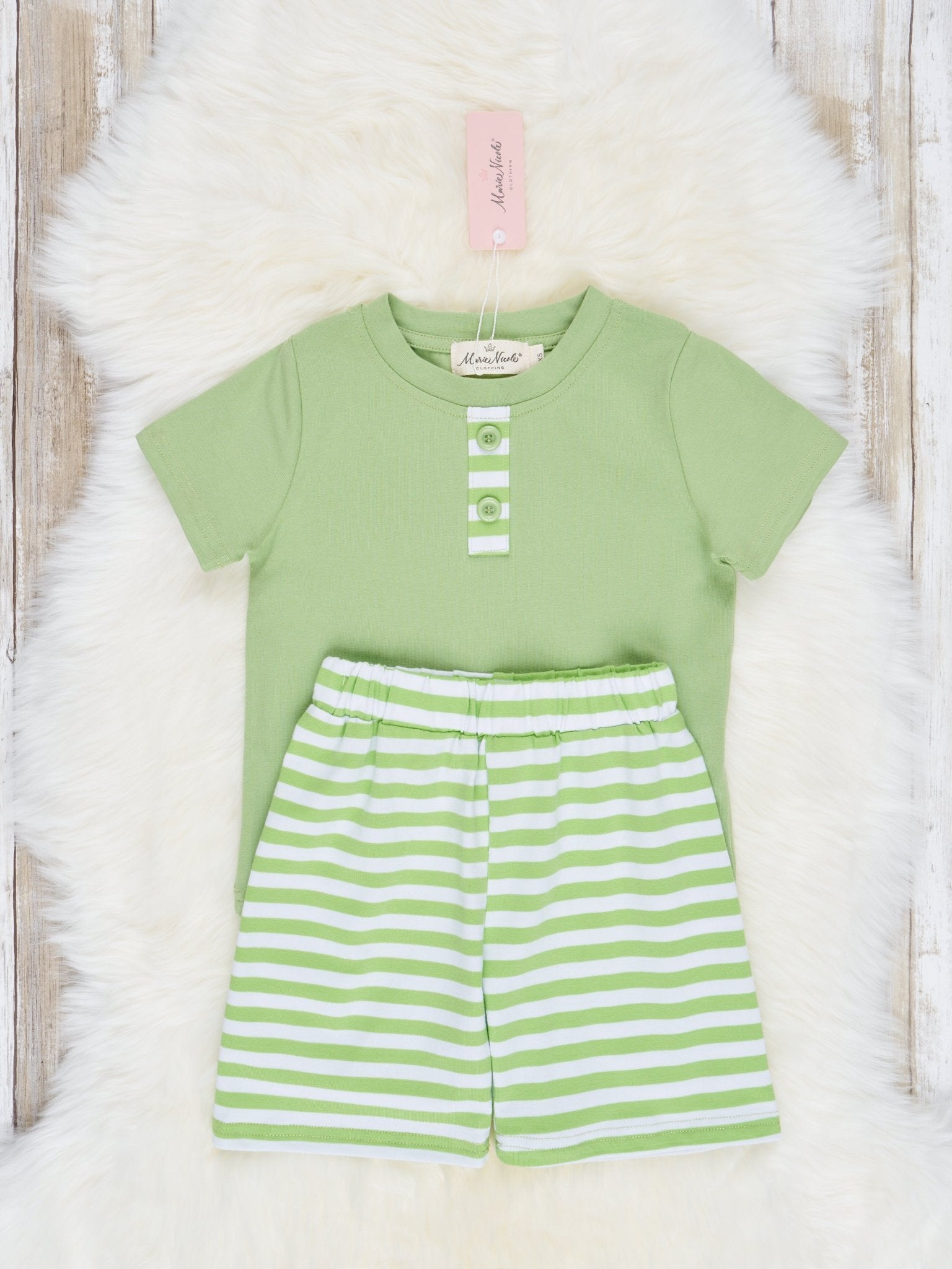 Lime Striped Outfit - Marie Nicole Clothing