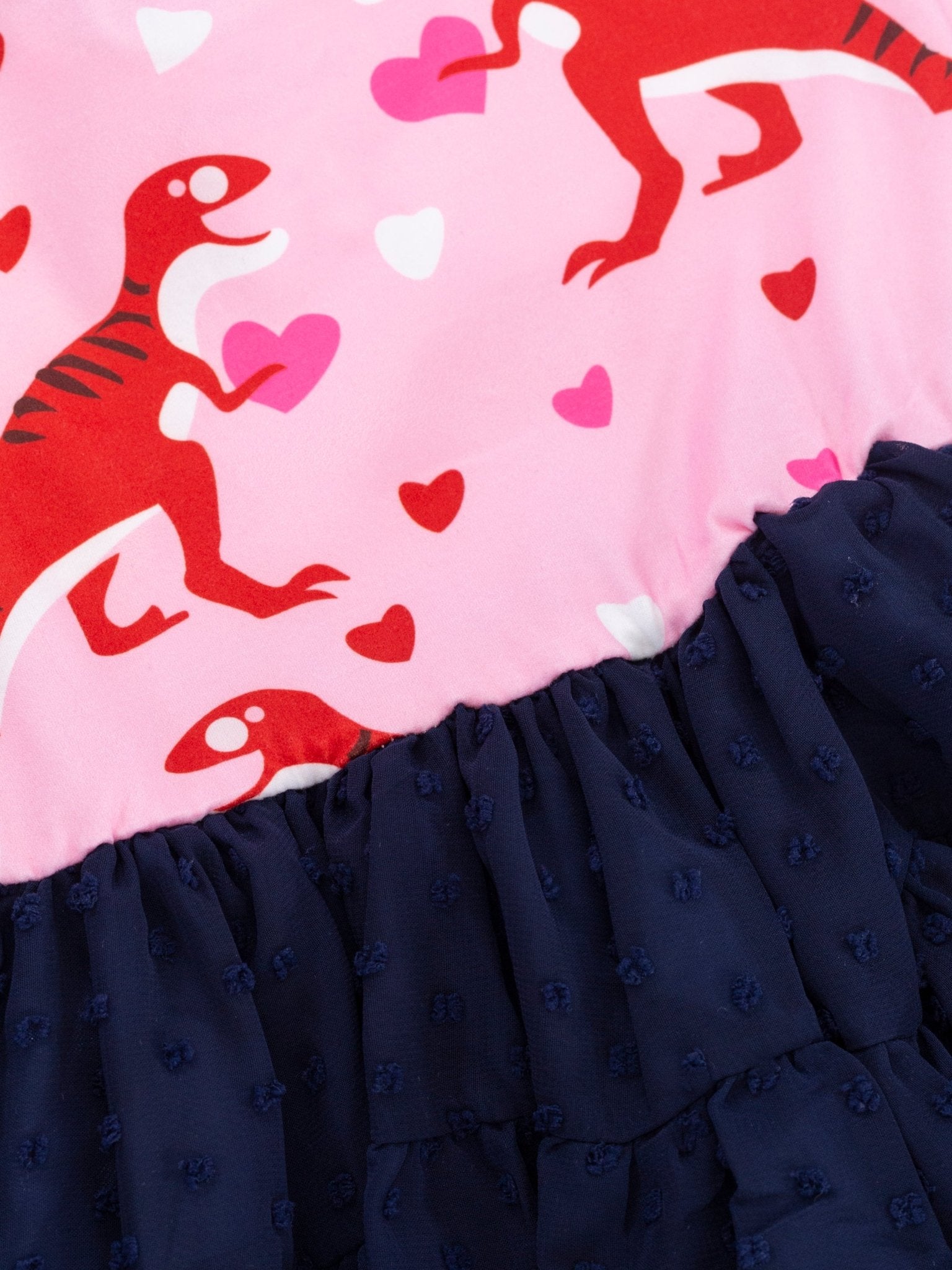 Dinosaur Love Swiss Dot Tie Dress - Marie Nicole Clothing