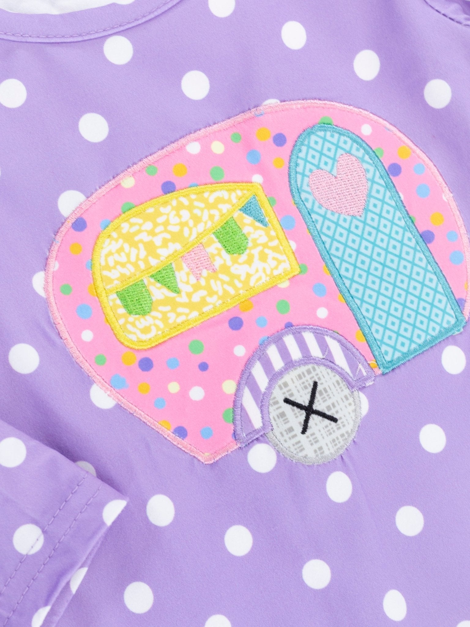 Purple Polka Dot Camper Ruffle Romper - Marie Nicole Clothing