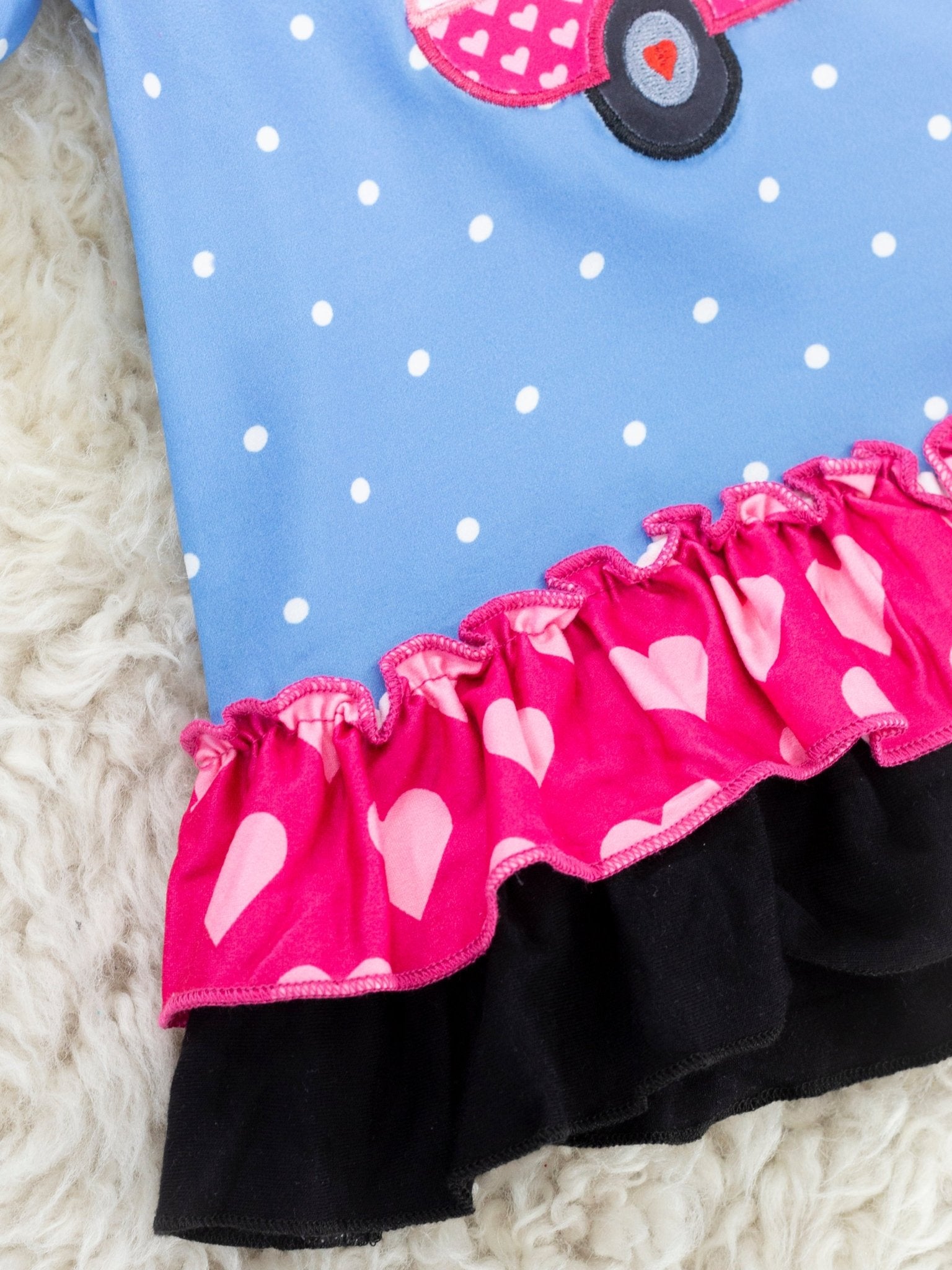 Pink Gingham Heart Camper Ruffle Outfit - Marie Nicole Clothing