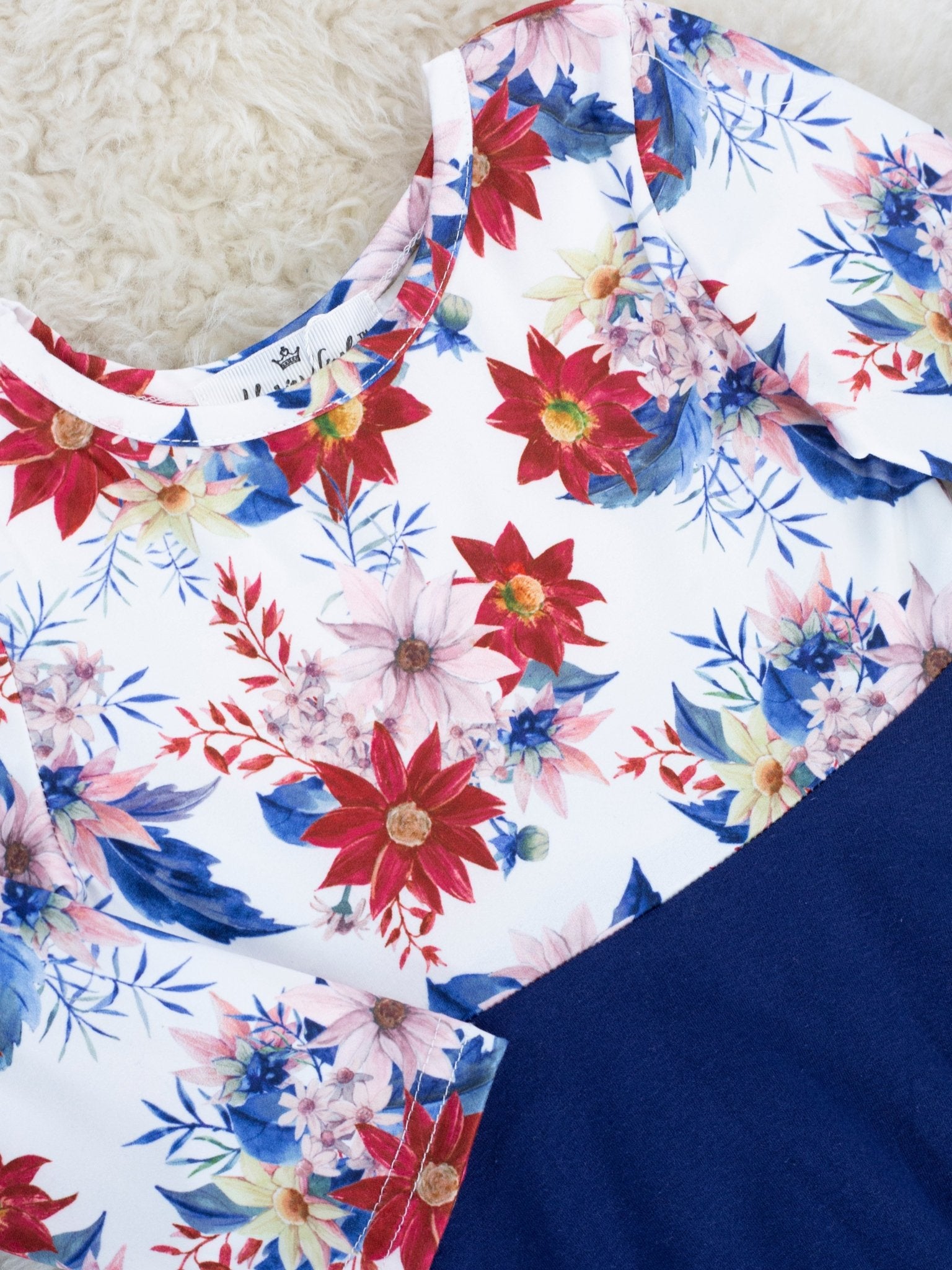Navy Roses Swing Dress - Marie Nicole Clothing