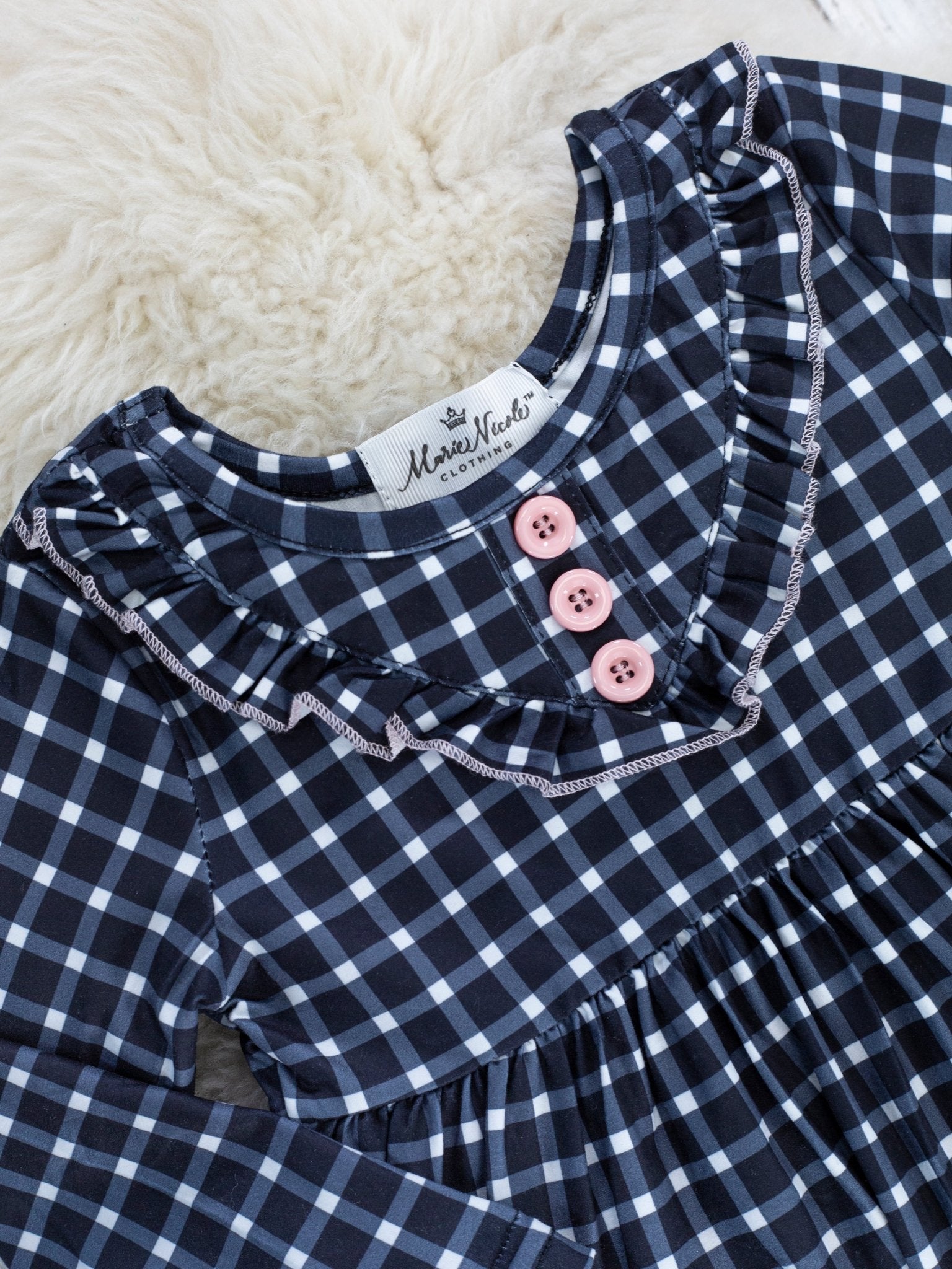 Black & Pink Polka Dot Ruffle Outfit - Marie Nicole Clothing