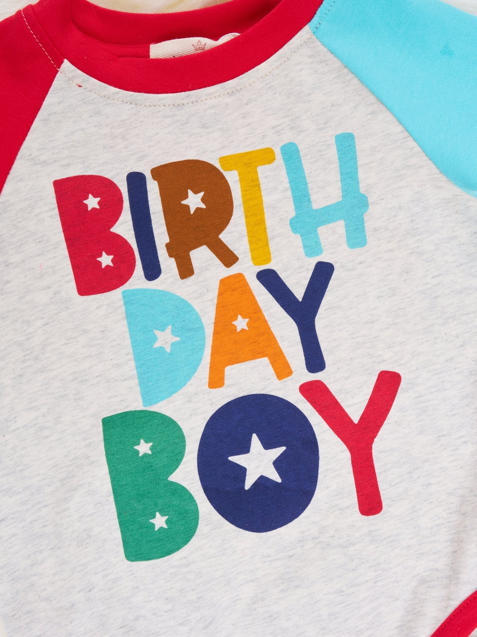 "Birthday Boy" Raglan Romper - Marie Nicole Clothing