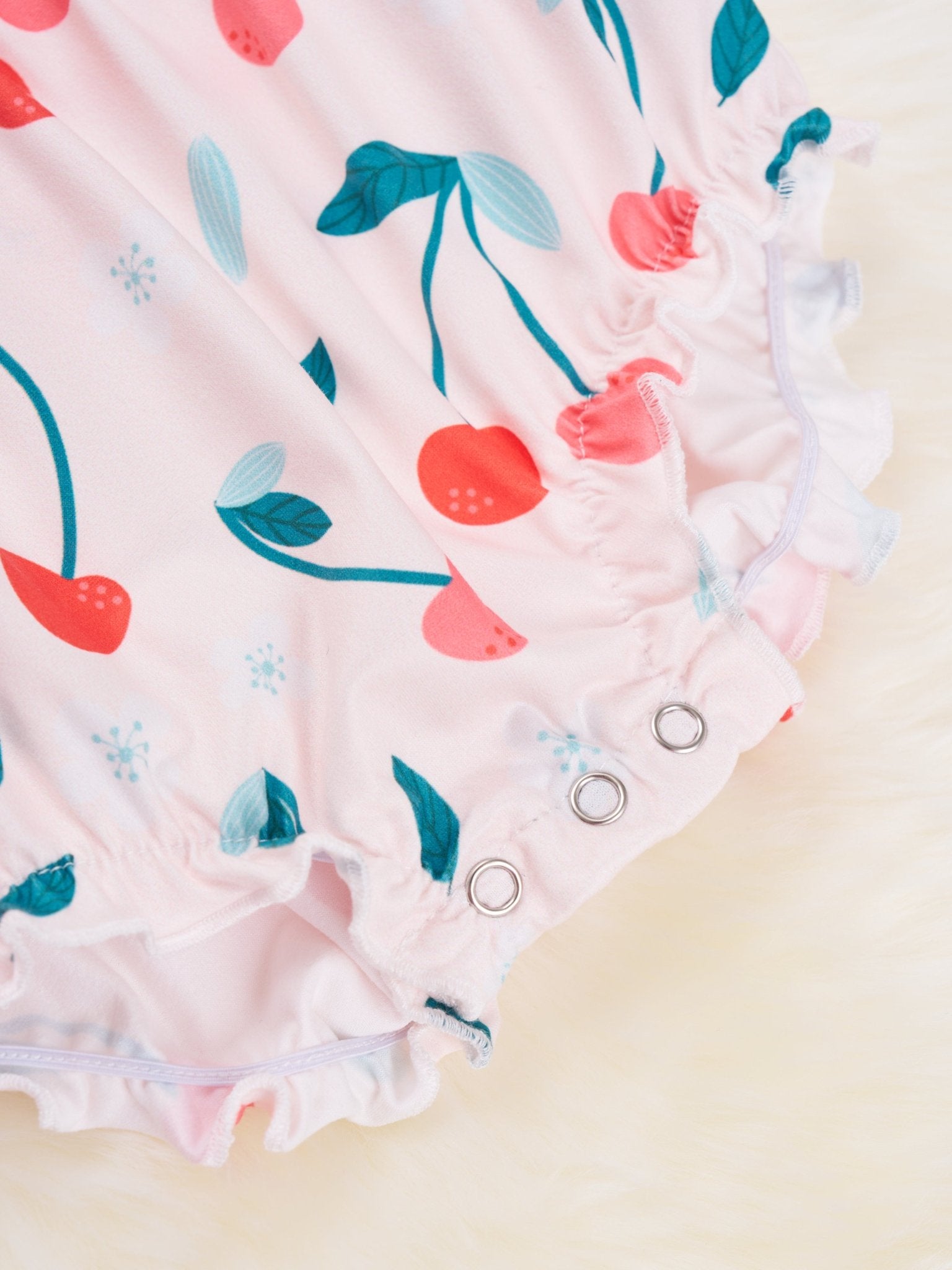 Cherries Ruffle Bubble Romper - Marie Nicole Clothing