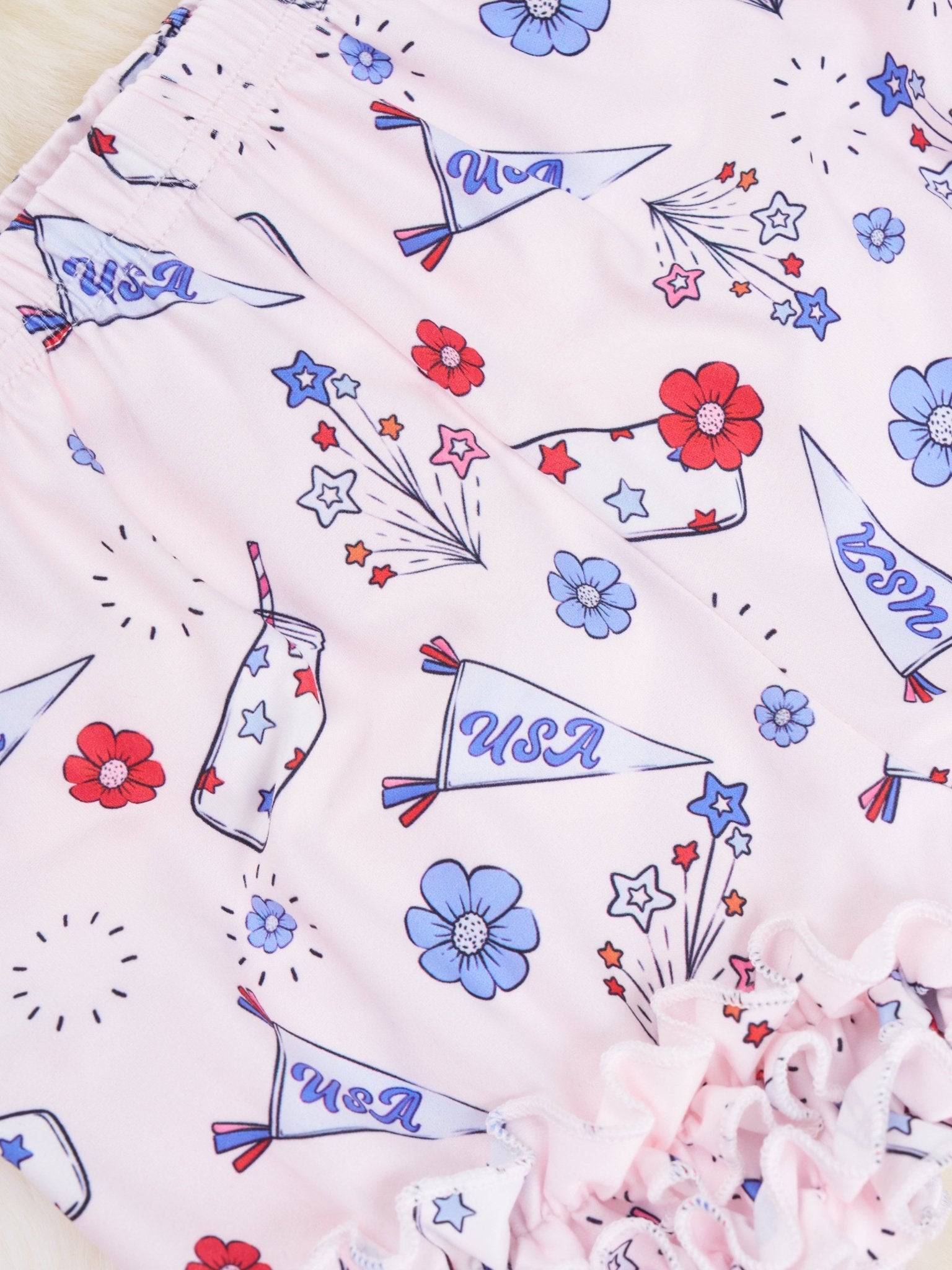 Patriotic Floral Icing Ruffle Outfit - Marie Nicole Clothing