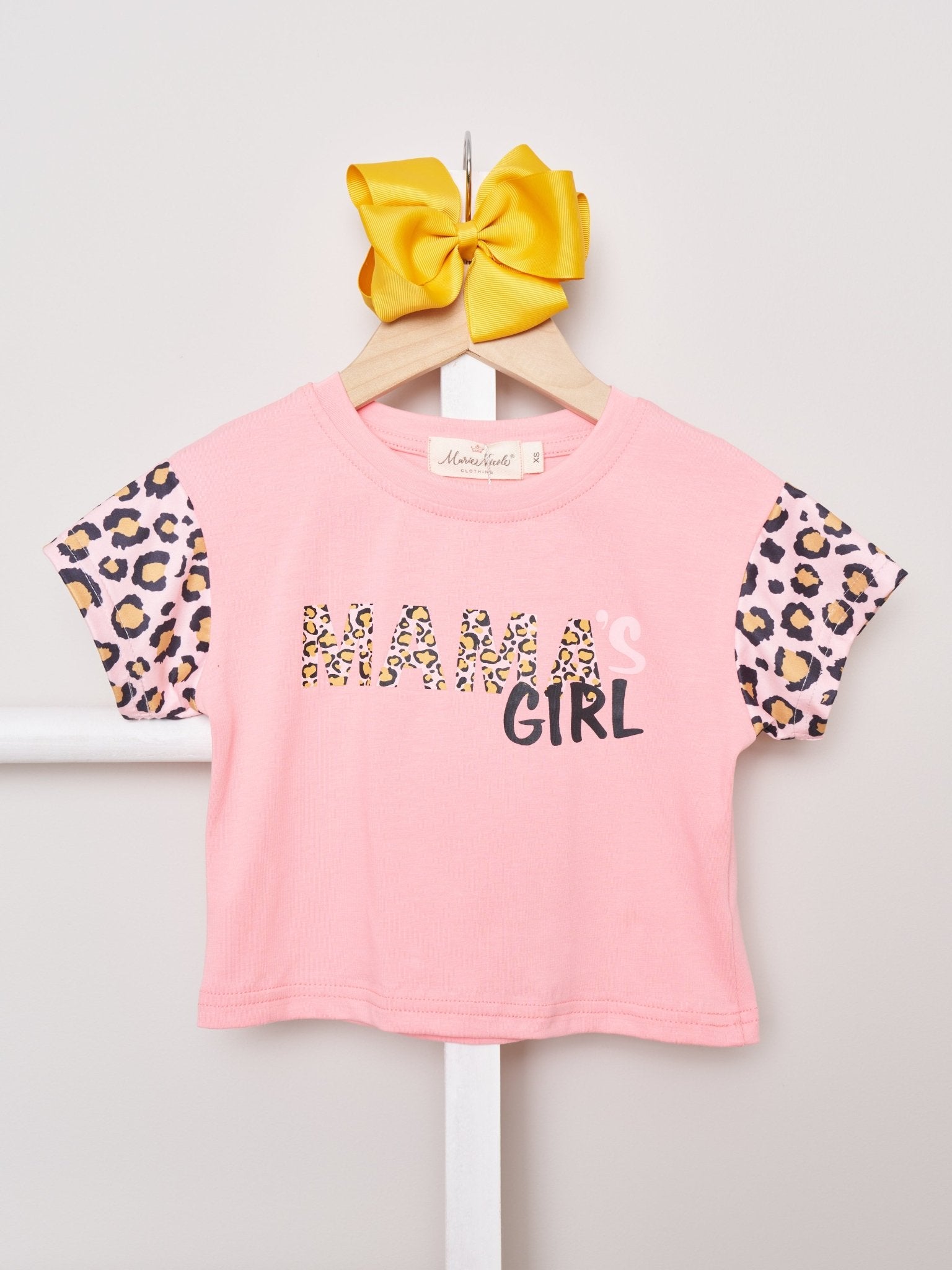 Mom & Me Leopard "Mama's Girl" Shirt & Bubble - Marie Nicole Clothing