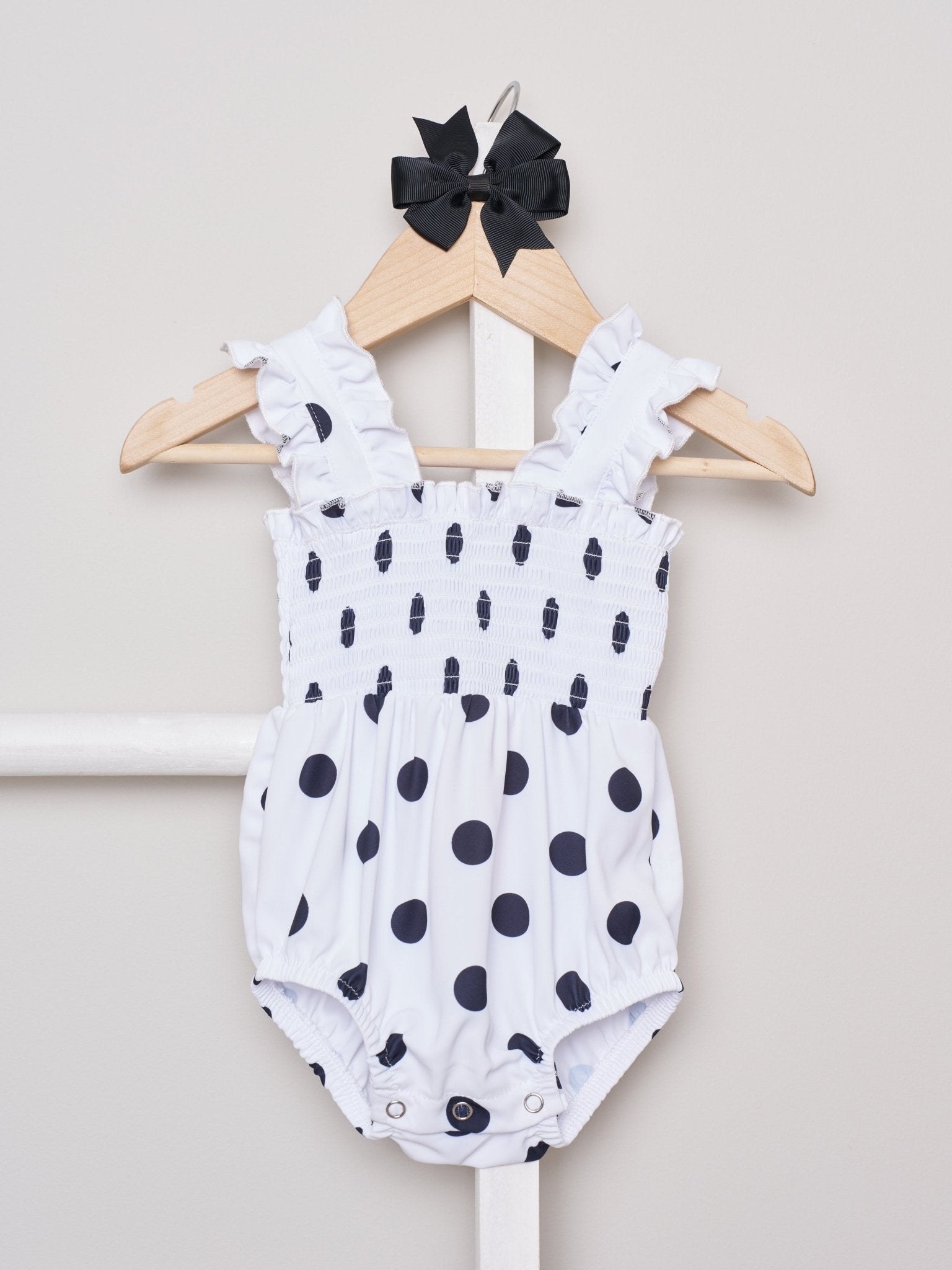 Mom & Me Smocked Polka Dot Dress & Bubble - Marie Nicole Clothing