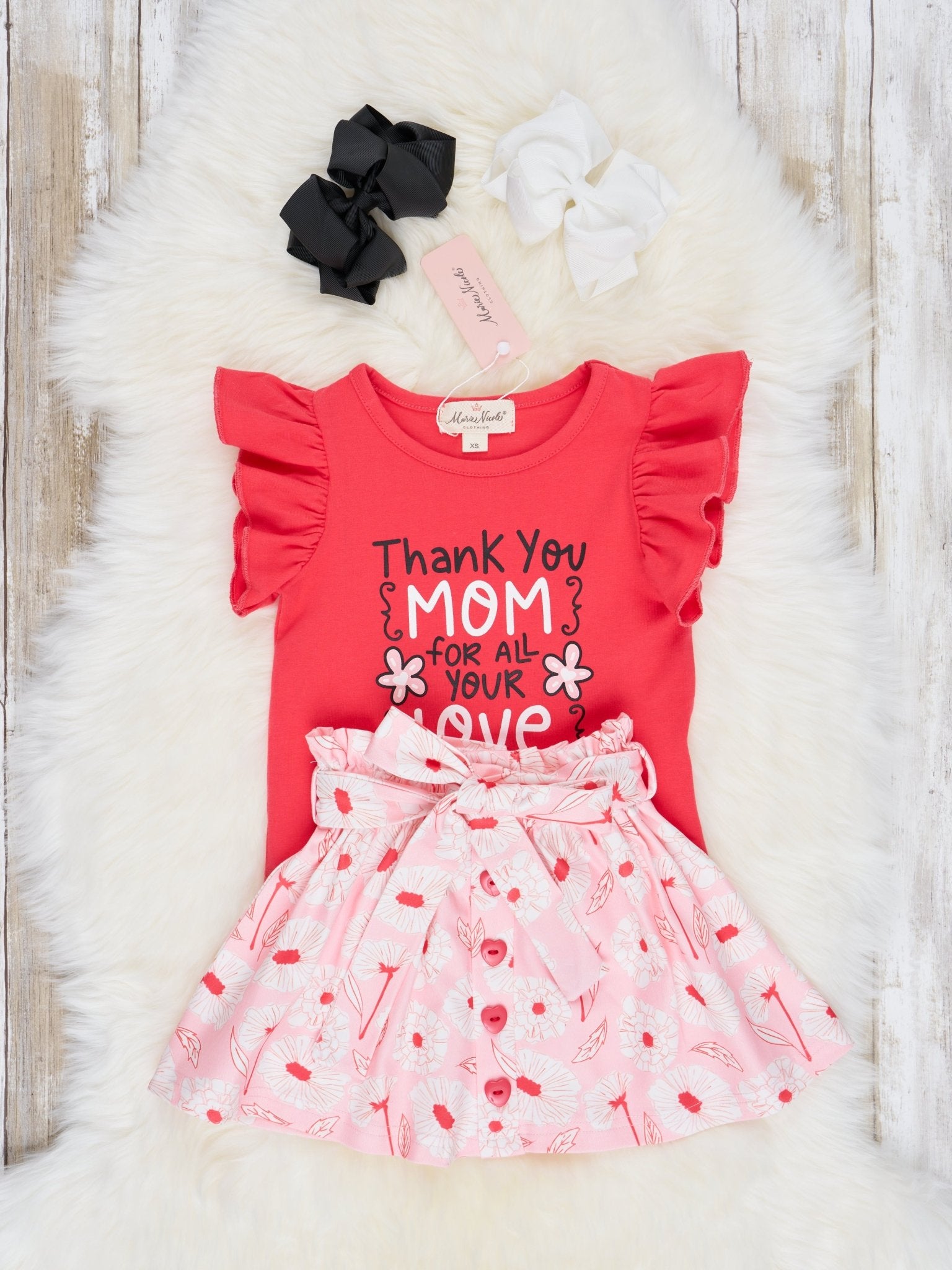 "Thank You Mom" Floral Outfit - Marie Nicole Clothing