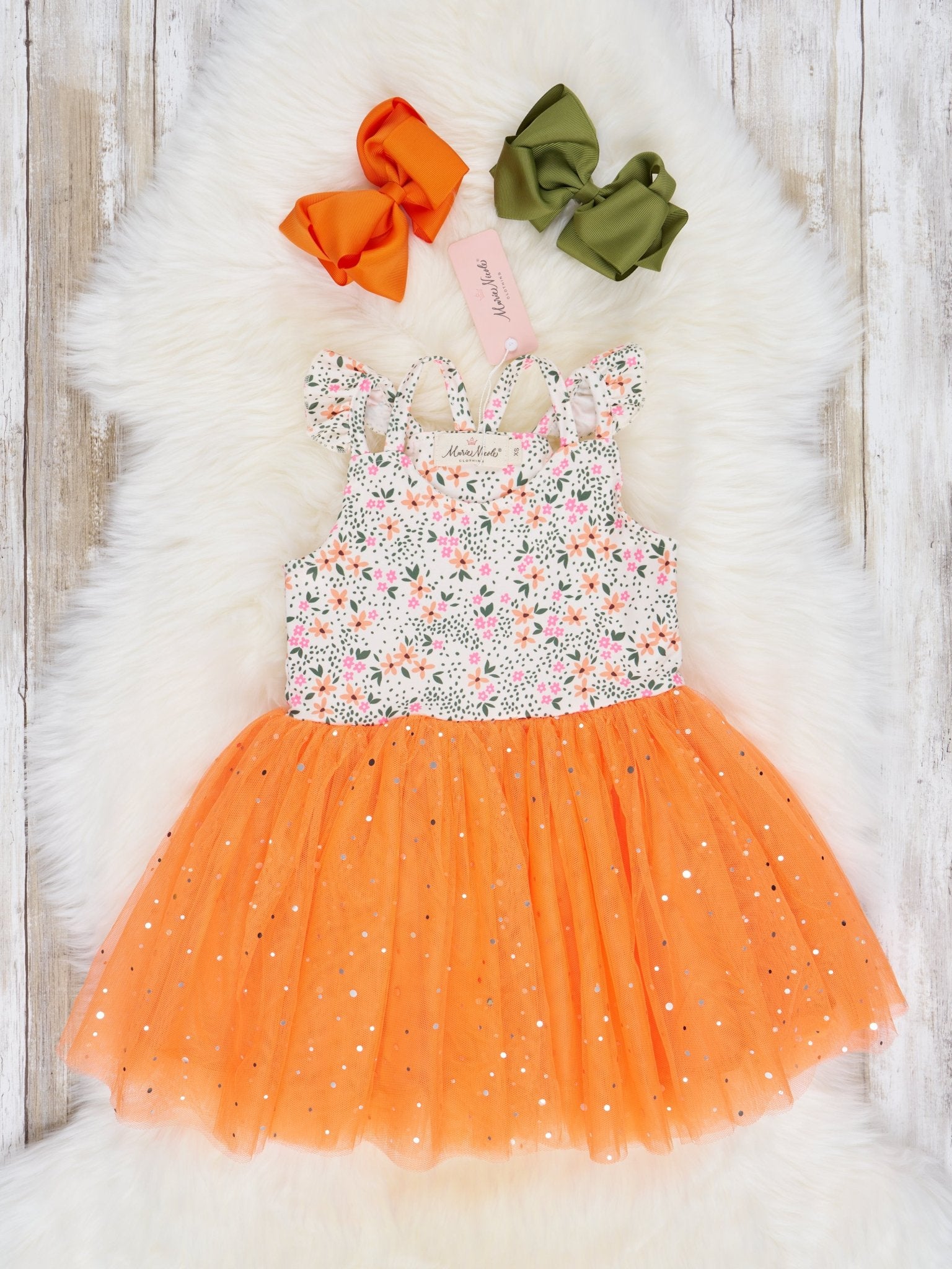 Ditsy Floral Sparkly Tulle Dress - Marie Nicole Clothing