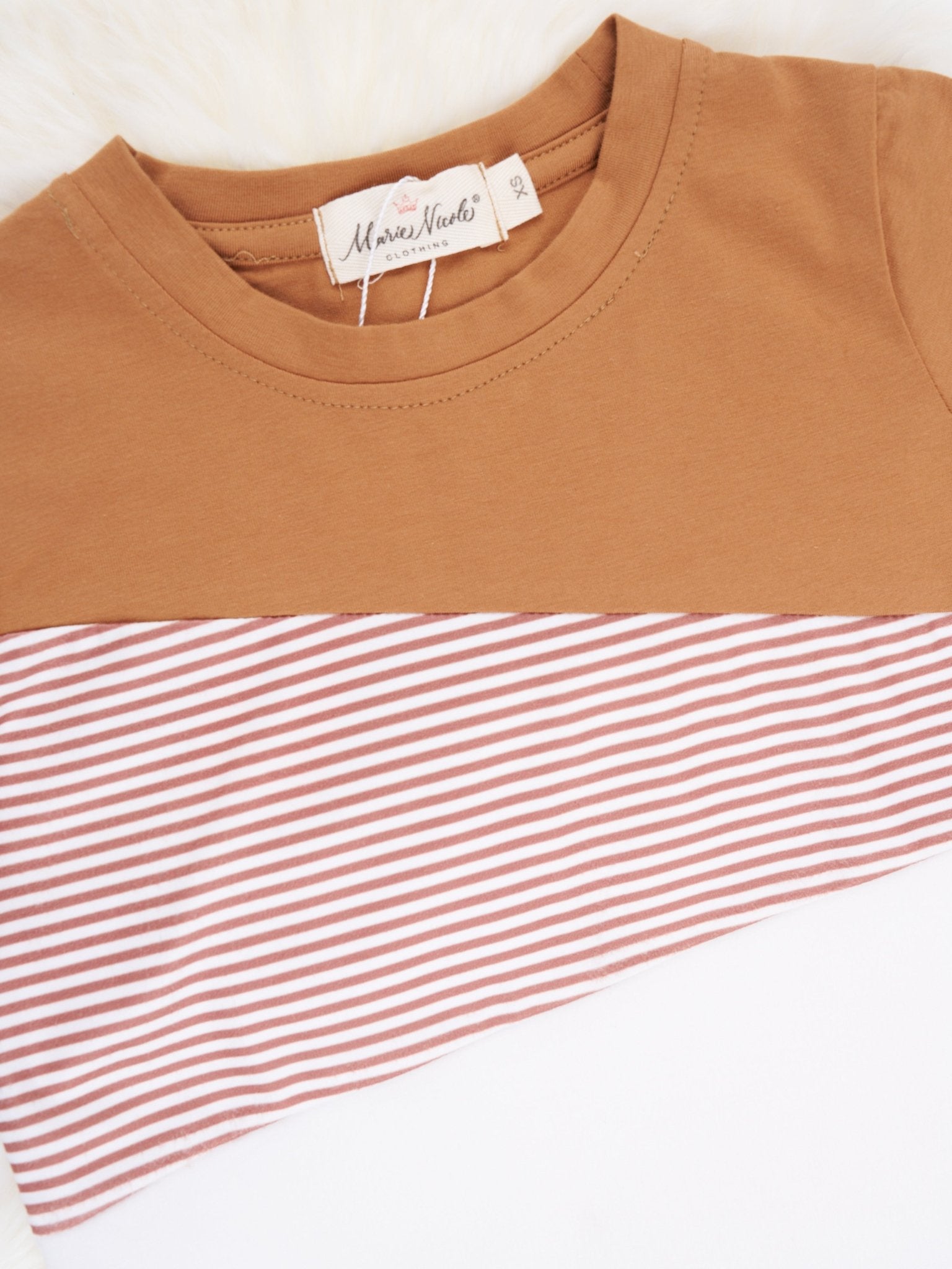 Brown Colorblock Outfit - Marie Nicole Clothing