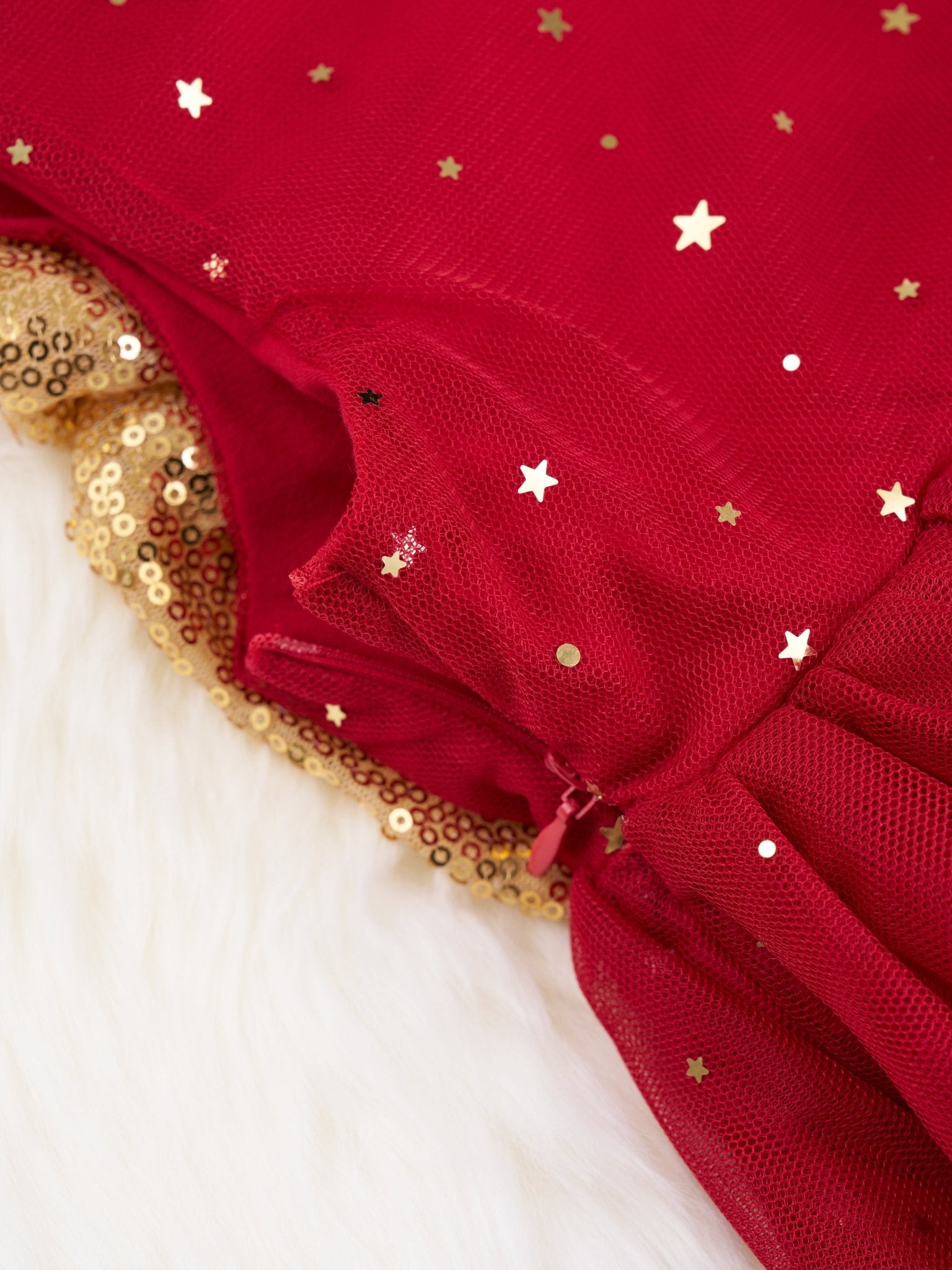Red Sparkly Tulle Tank Swing Dress - Marie Nicole Clothing