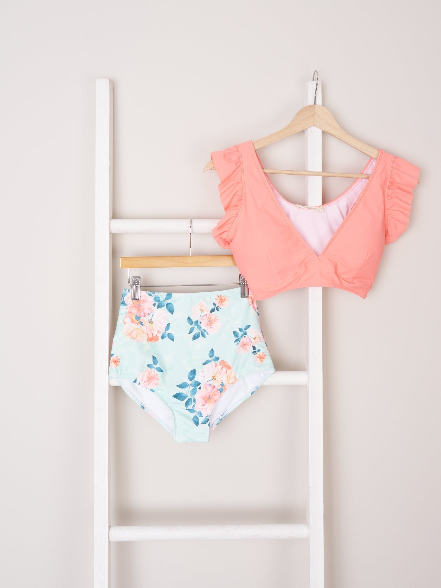 Mom & Me Coral Carnation Swimsuit - Marie Nicole Clothing
