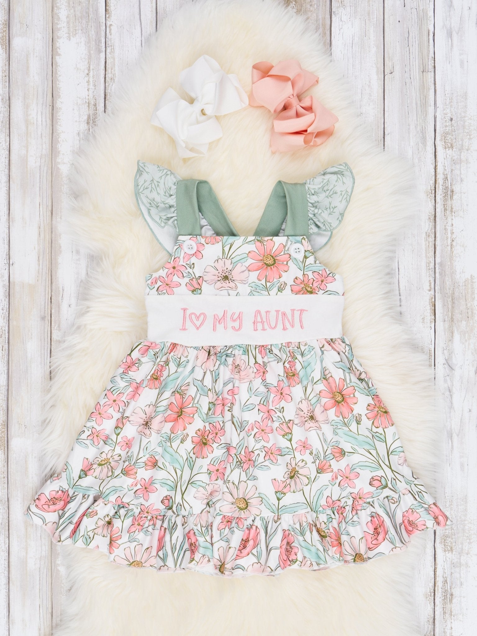 "Love My Aunt" Ruffle Dress - Marie Nicole Clothing