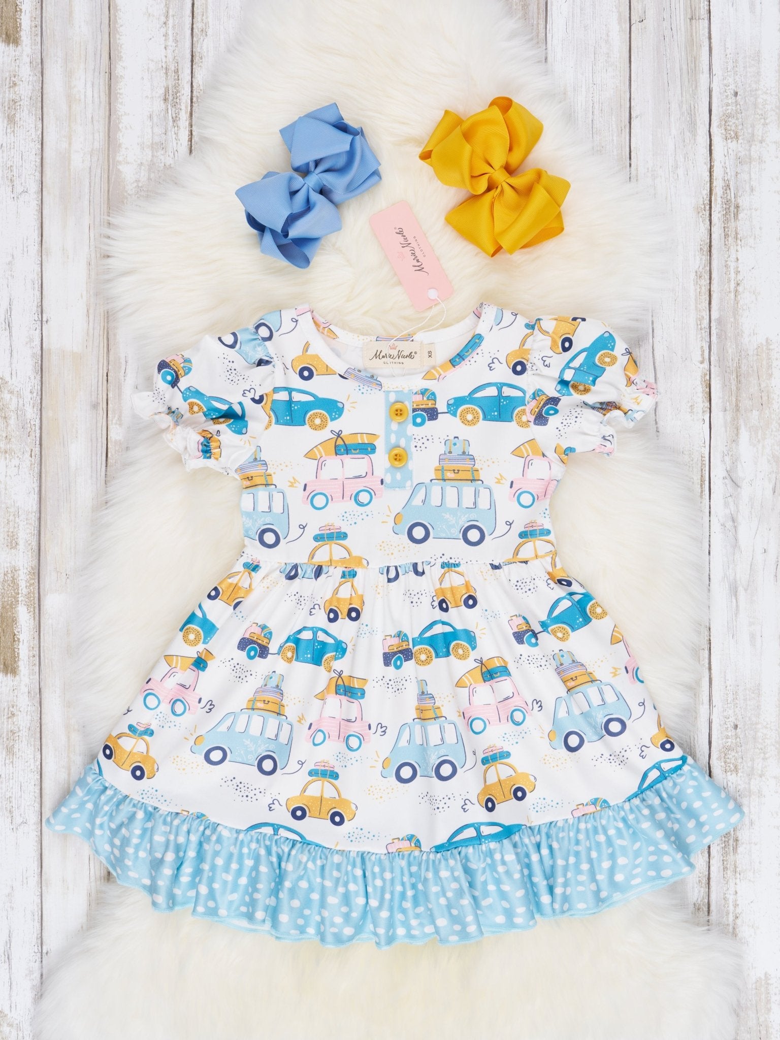 Road Trip Ruffle Dress - Marie Nicole Clothing