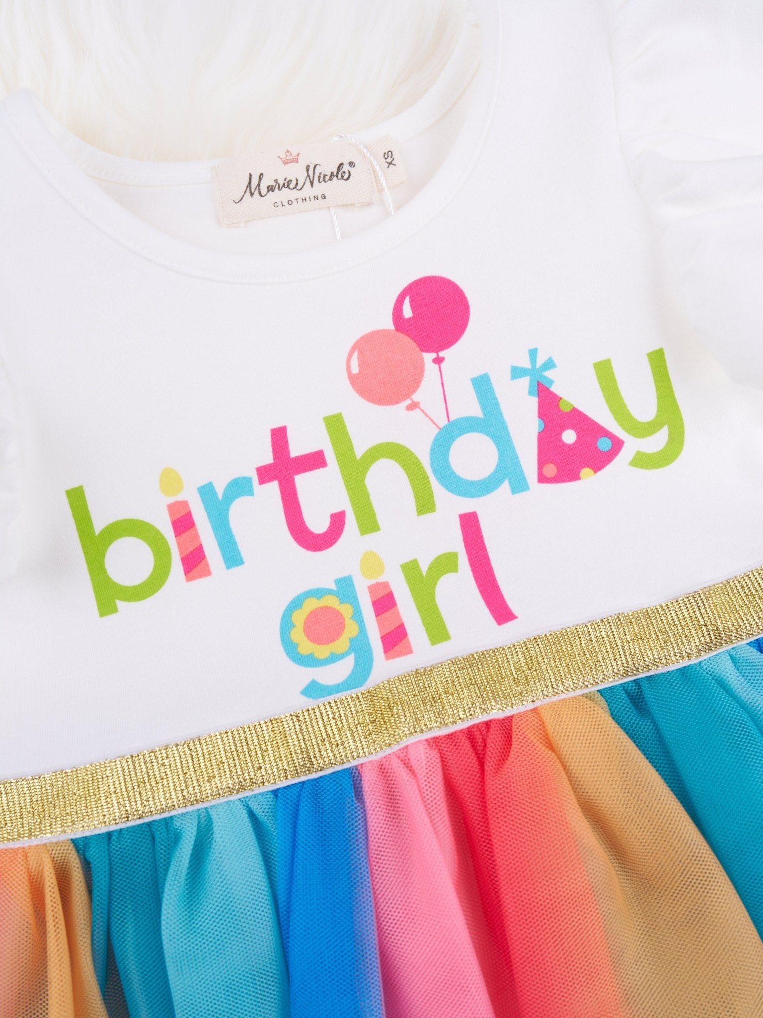 "Birthday Girl" Tulle Ruffle Dress - Marie Nicole Clothing