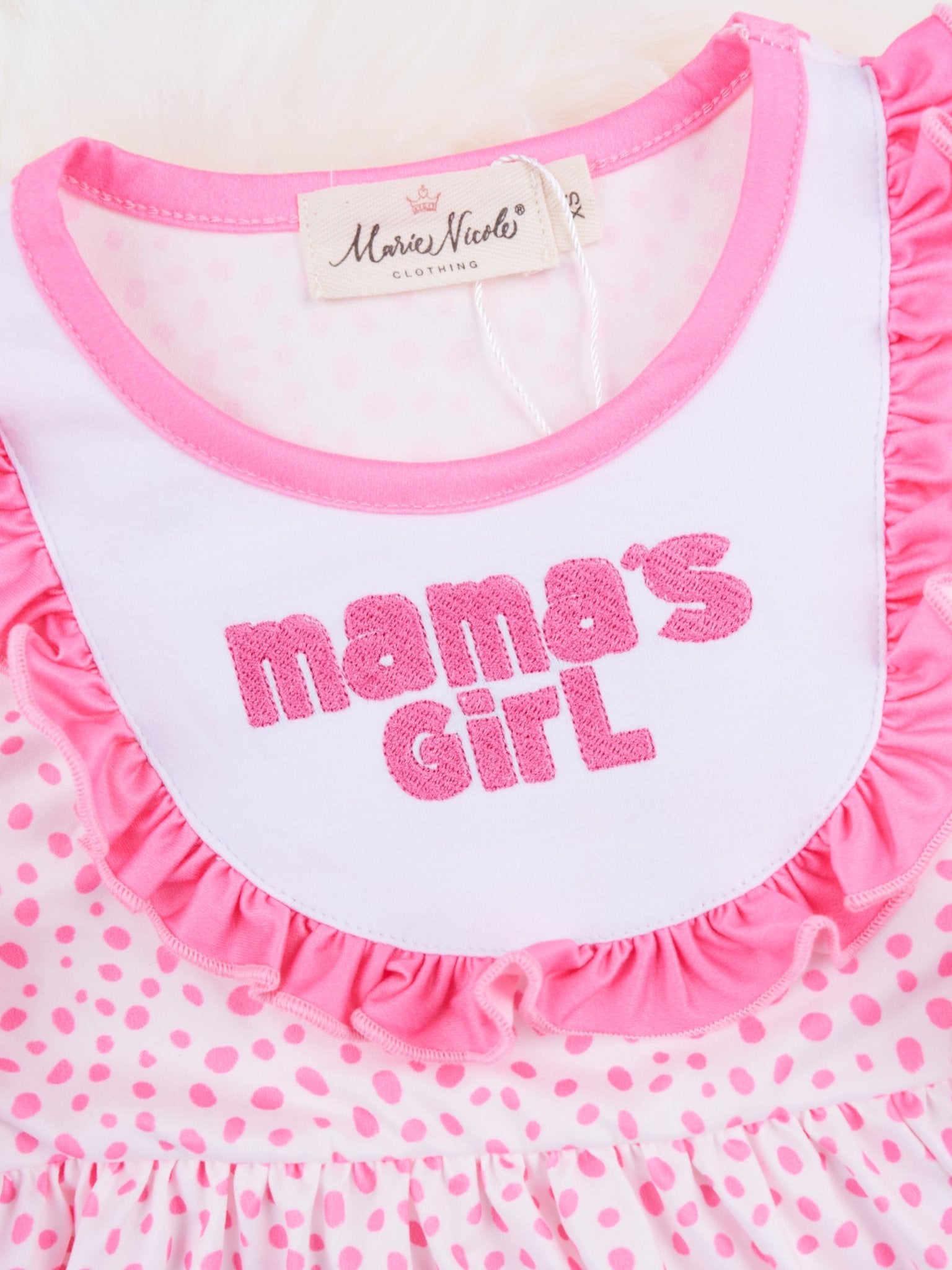 Pink Dot "Mama's Girl" Ruffle Dress - Marie Nicole Clothing