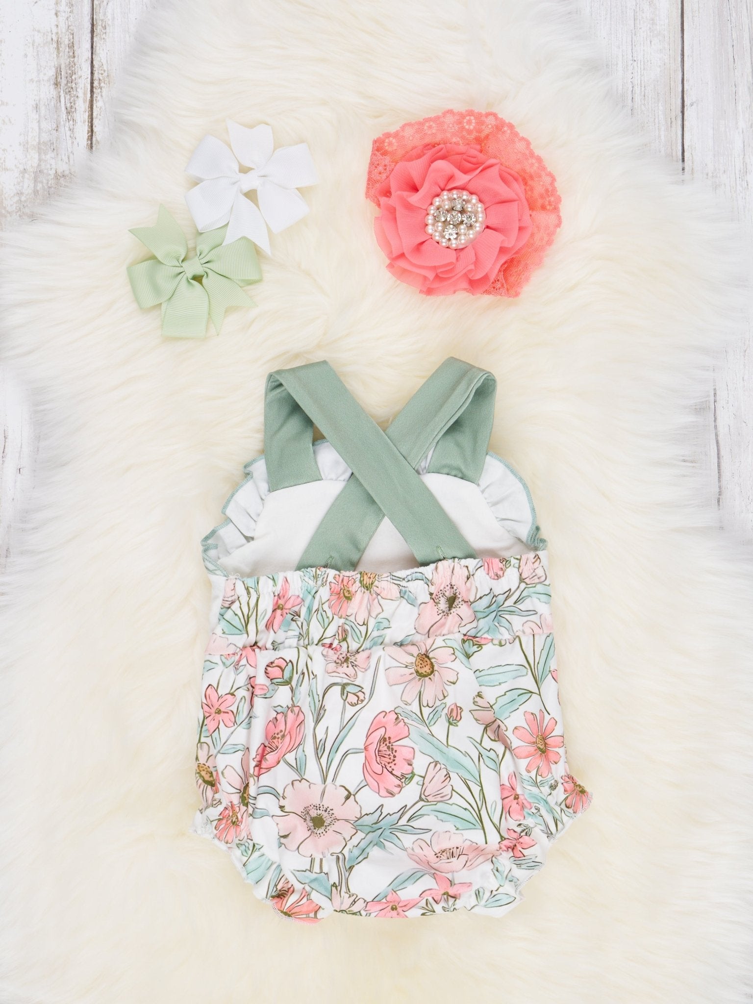 "Love My Aunt" Ruffle Bubble Romper - Marie Nicole Clothing