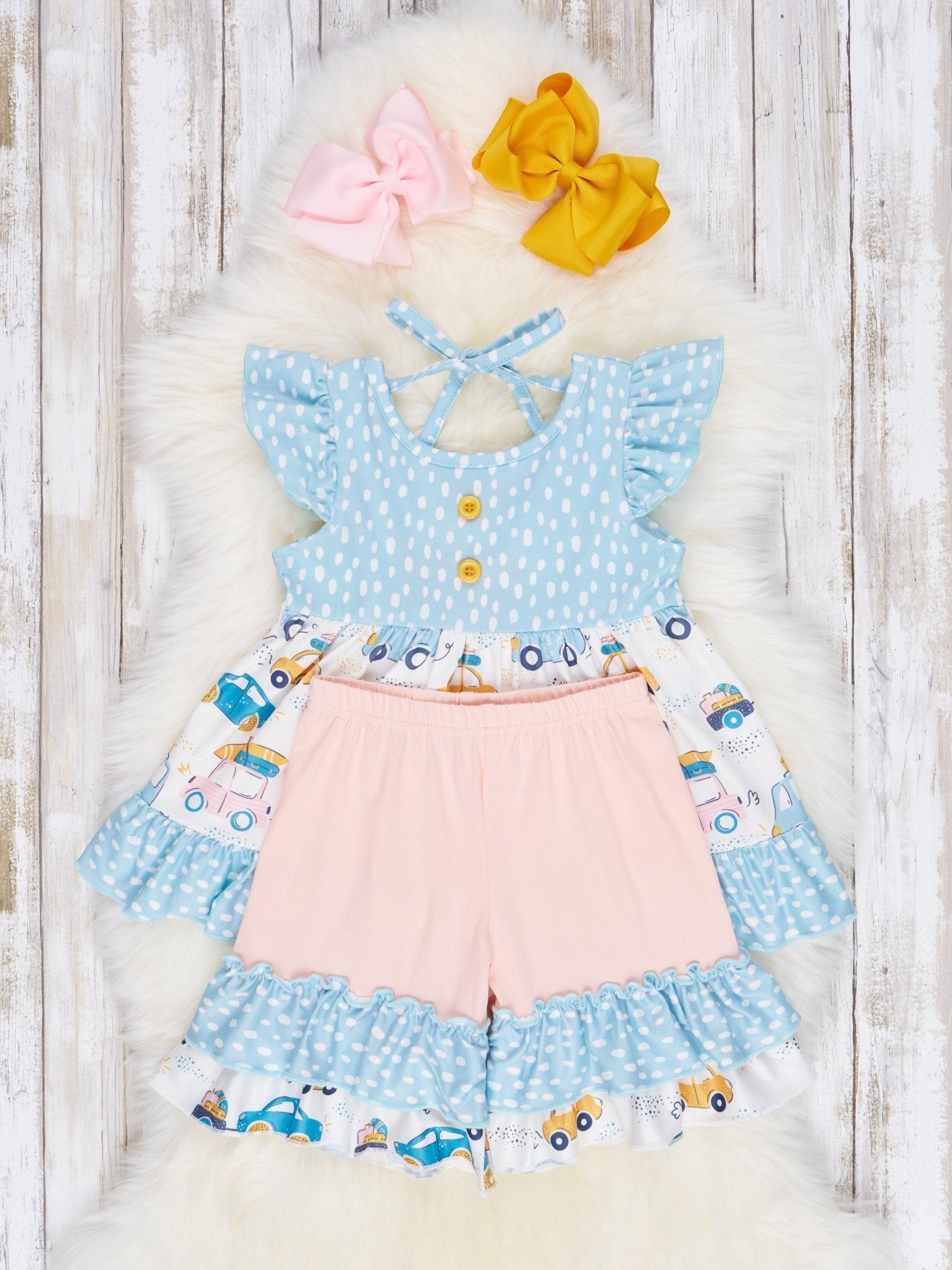 Road Trip Ruffle Outfit - Marie Nicole Clothing