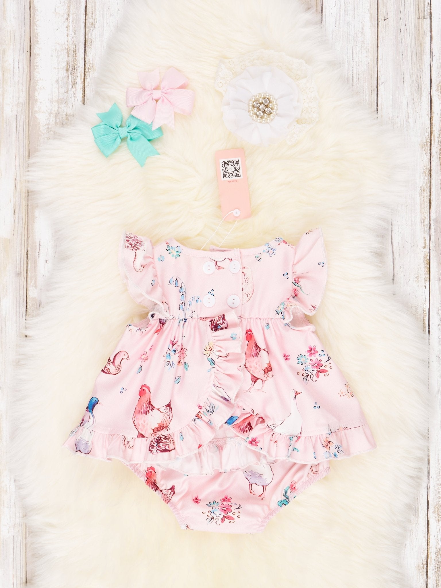 Smocked Chicken Ruffle Bloomers Outfit - Marie Nicole Clothing