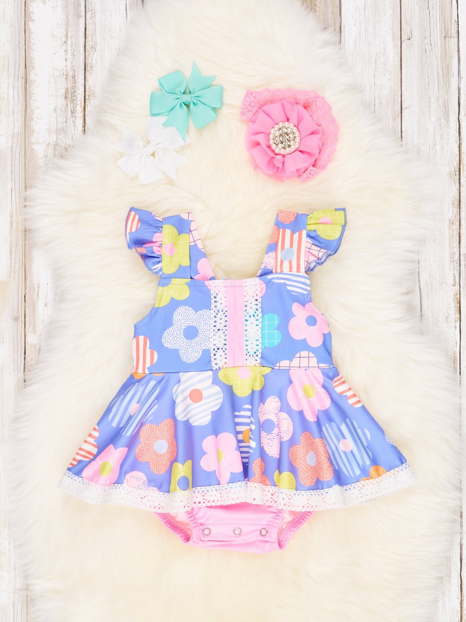 Vibrant Floral Ruffle Dressy Romper - Marie Nicole Clothing