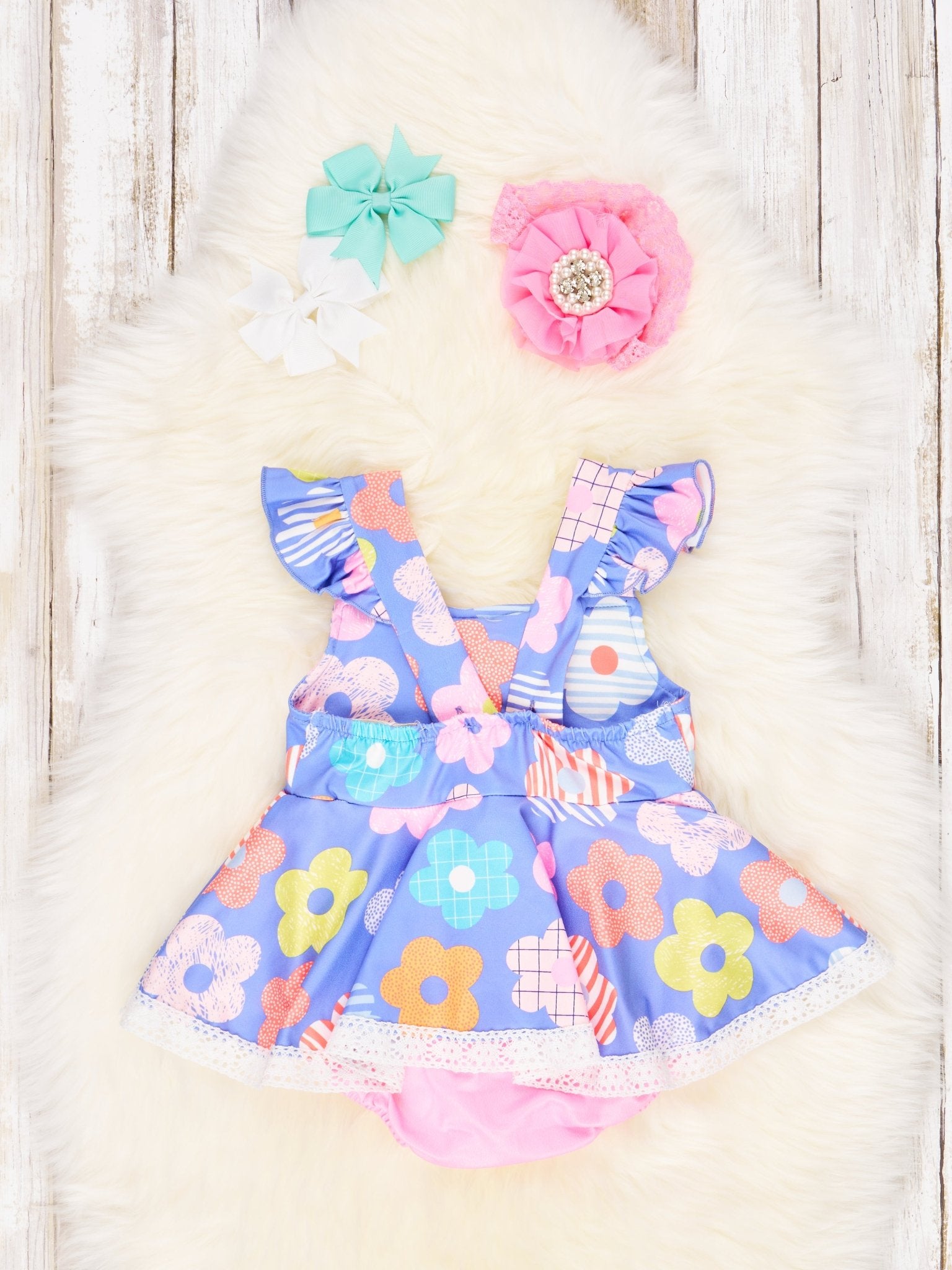 Vibrant Floral Ruffle Dressy Romper - Marie Nicole Clothing