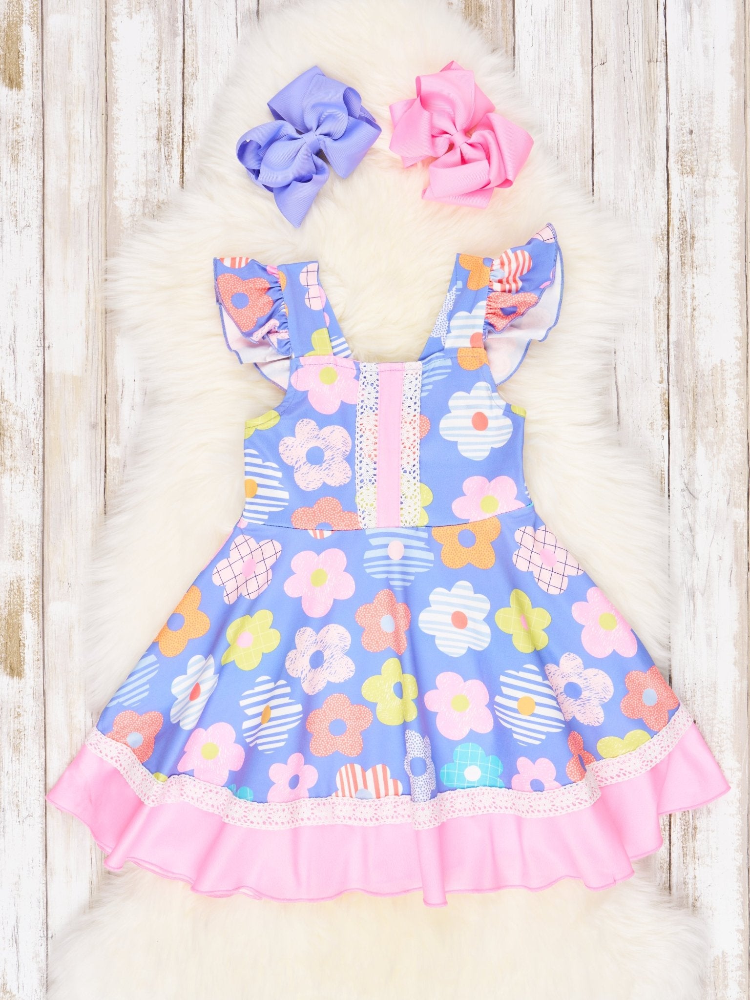 Vibrant Floral Ruffle Dress - Marie Nicole Clothing
